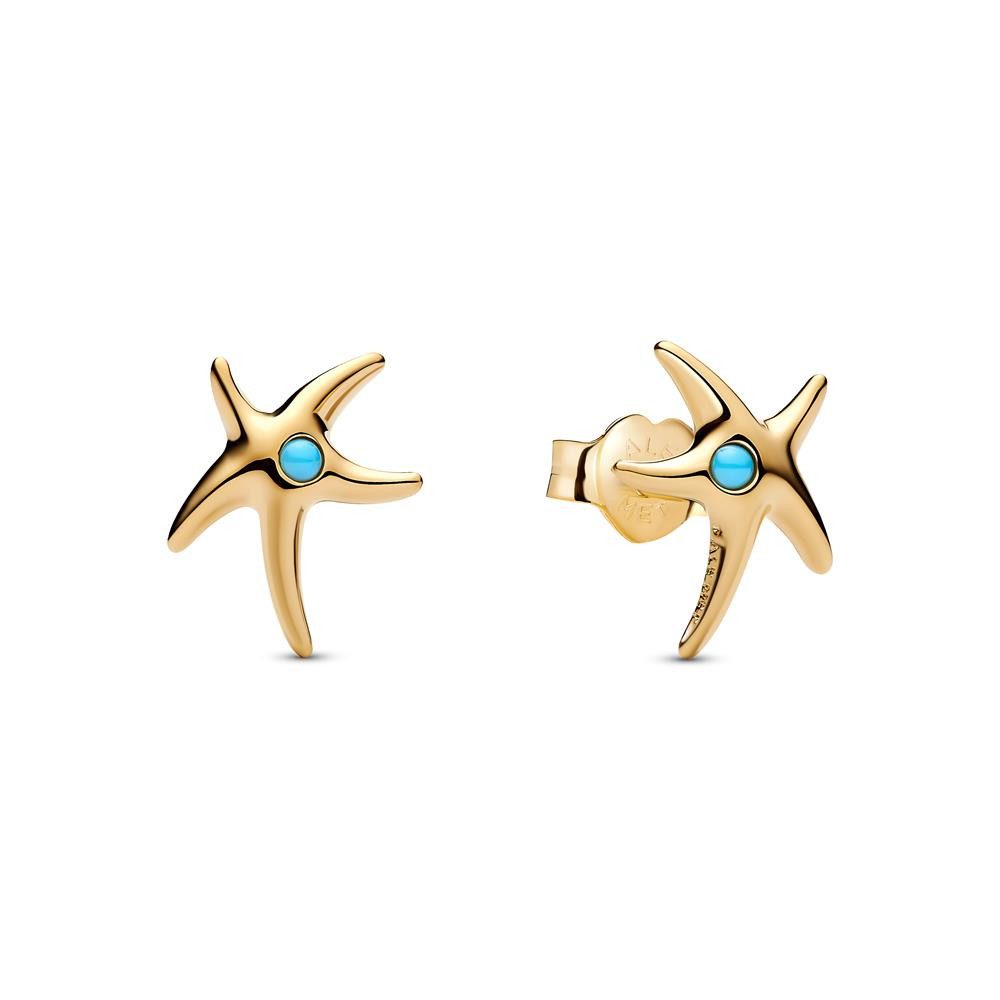 Pandora Paar Ohrstecker Seestern Ohrstecker für Damen, IP Gold von PANDORA Moments