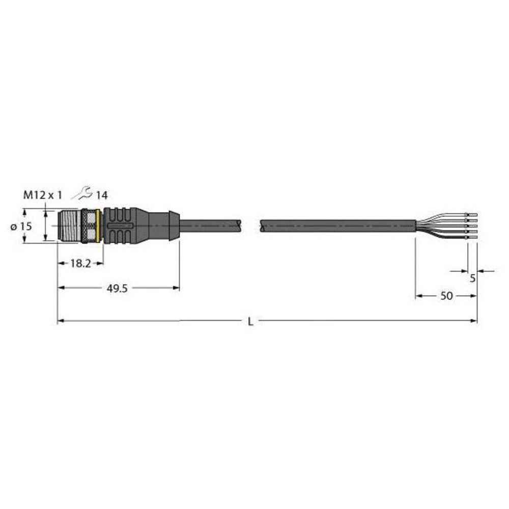 Steckdose Turck 6629933 Sensor-/Aktor-Anschlussleitung 2 m Polzahl Sensoren: 5
