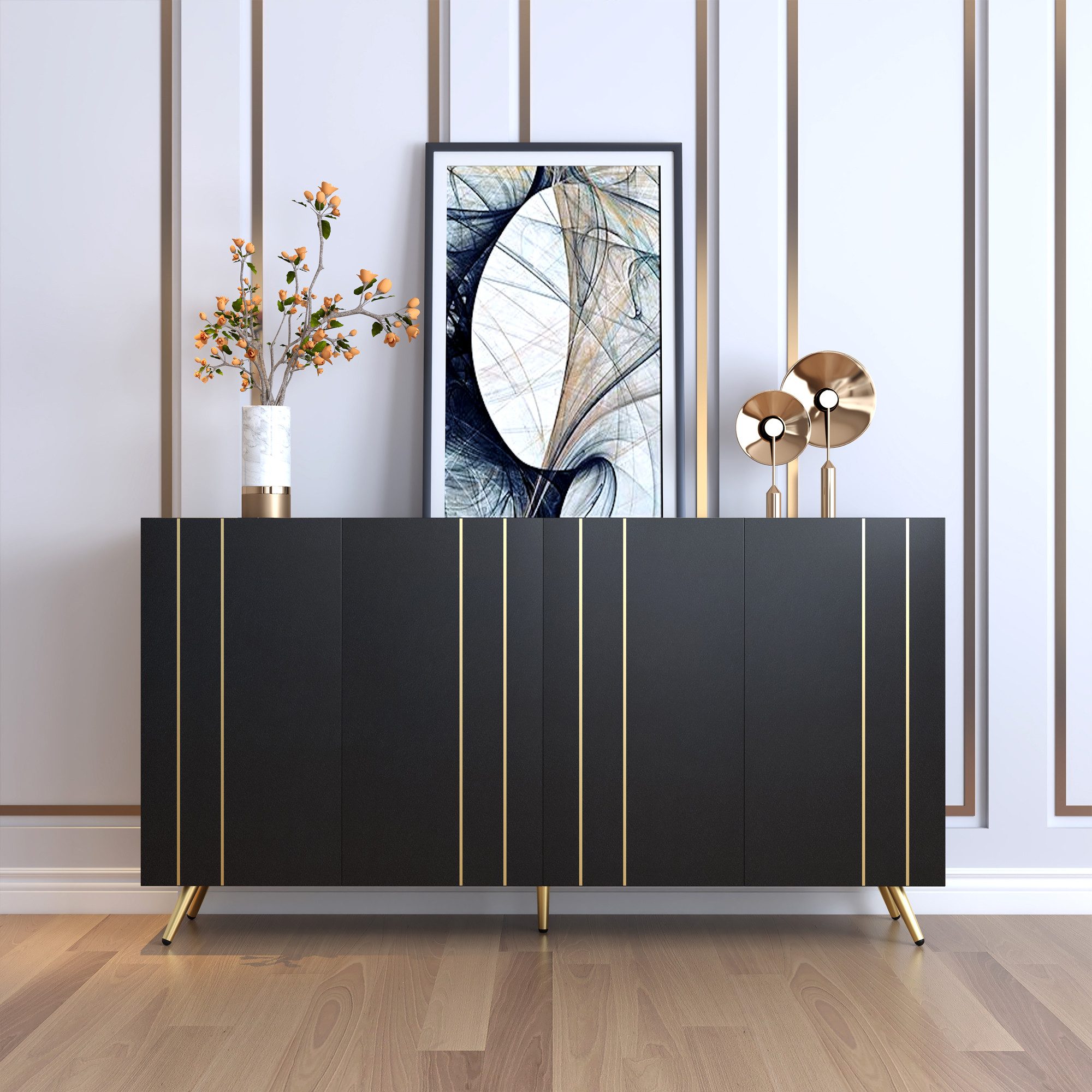 MODFU Sideboard mit verstellbaren Einlegeböden (Beistellschrank, günstig online kaufen