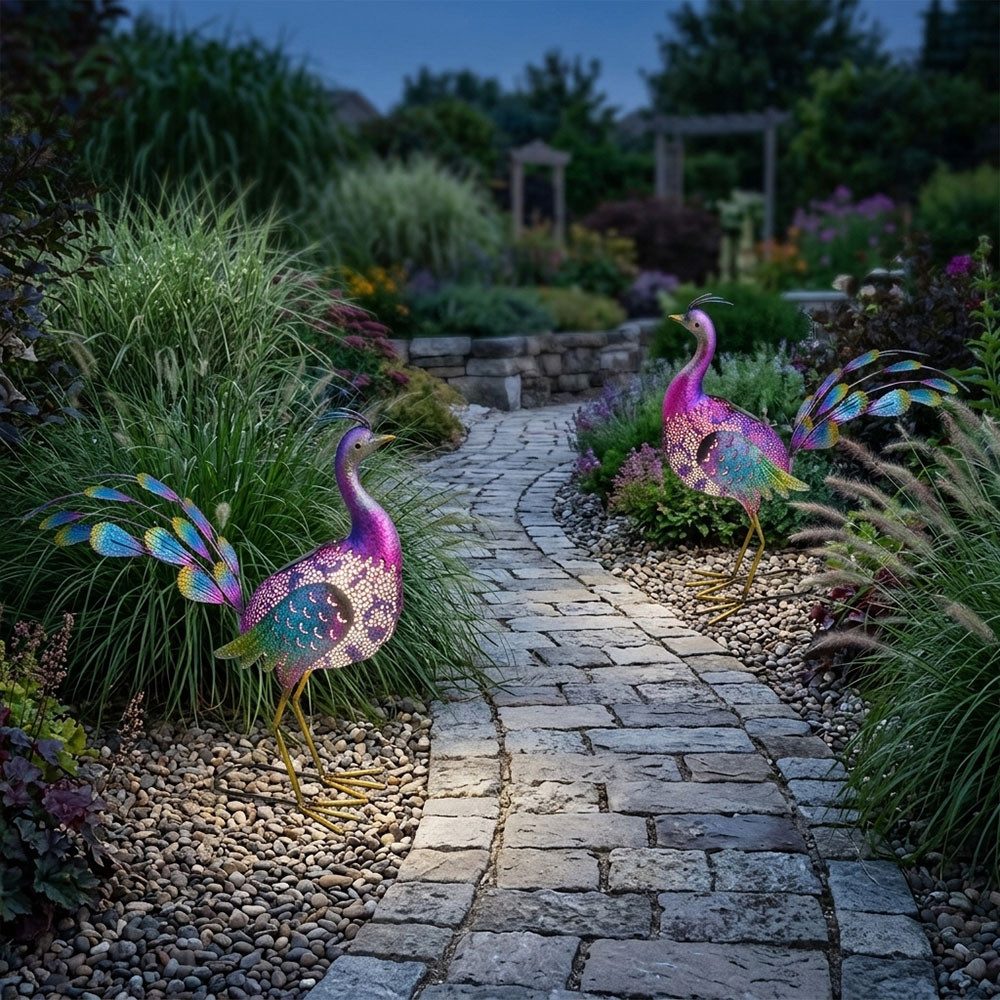 Harms Import LED Solarleuchte, LED-Leuchtmittel fest verbaut, Warmweiß, Solar Gartenskulptur für Außen Gartendeko Figur Terrassen
