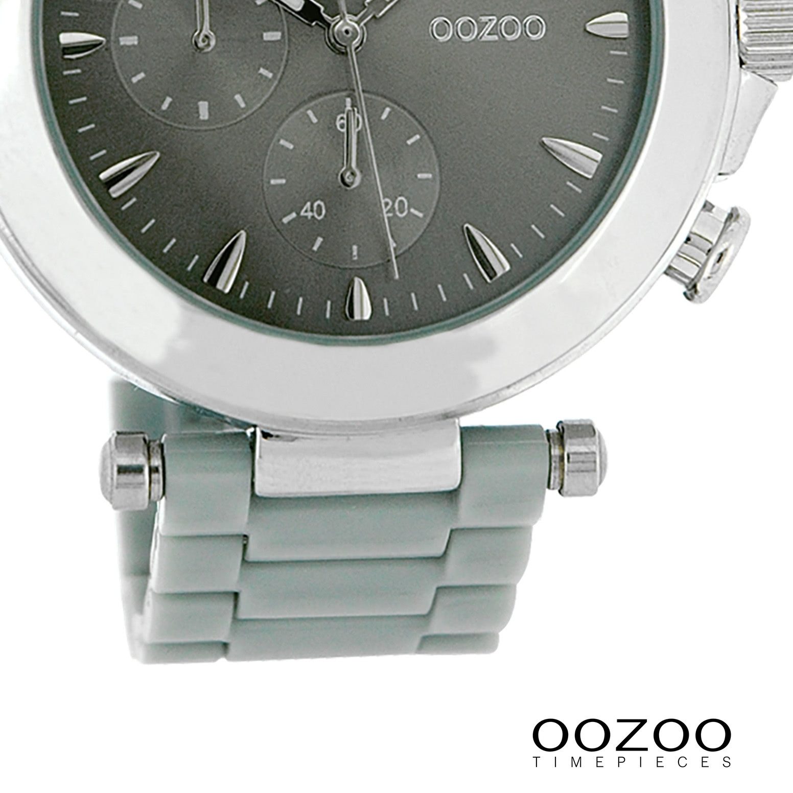 OOZOO Quarzuhr Oozoo Unisex Armbanduhr Vintage Series, (Analoguhr), Damen, Herrenuhr rund, groß (ca. 45mm) Metallarmband grau