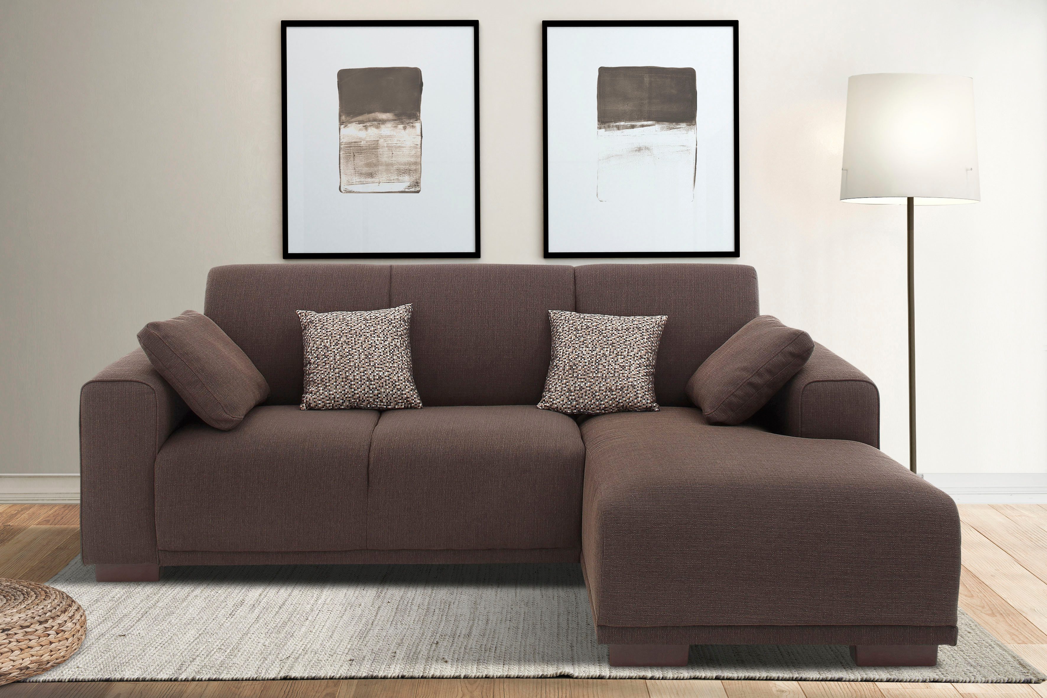 Home affaire Ecksofa "BORNHOLM L-Form mit Recamiere, Maße B/T/H: 234/162/85 günstig online kaufen