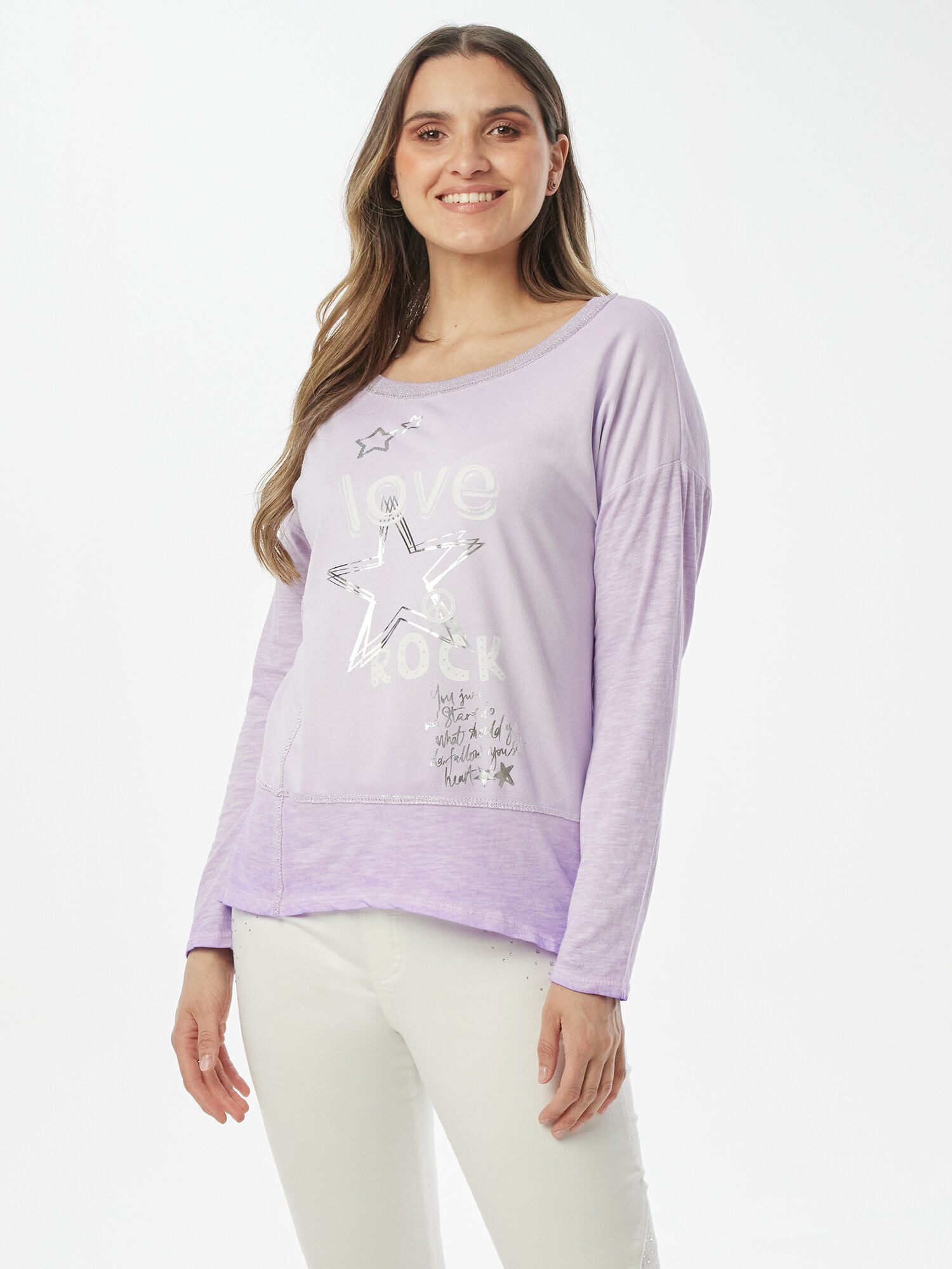 Body Needs Langarmshirt Blusenshirt Figurumspielend im günstig online kaufen