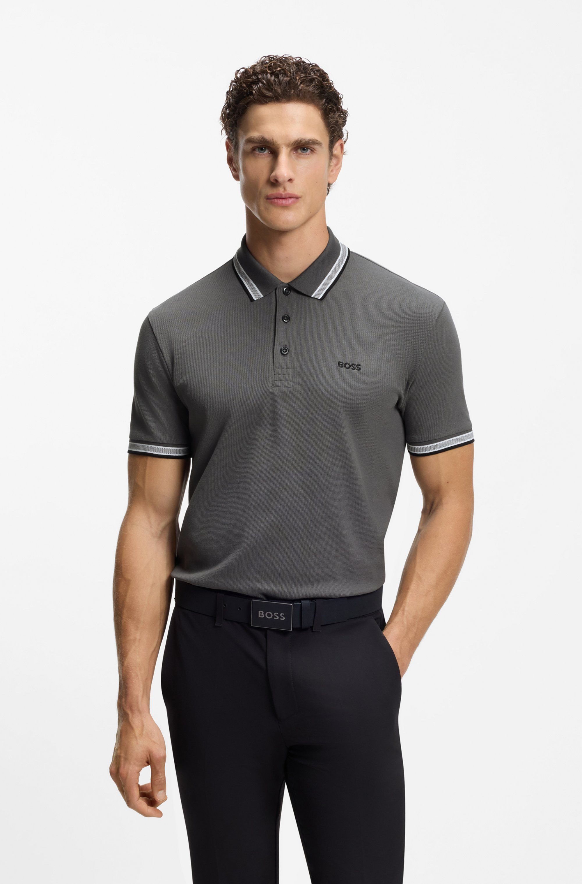 BOSS GREEN Poloshirt Paddy mit kontrastfarbenen Streifen am Kragen günstig online kaufen