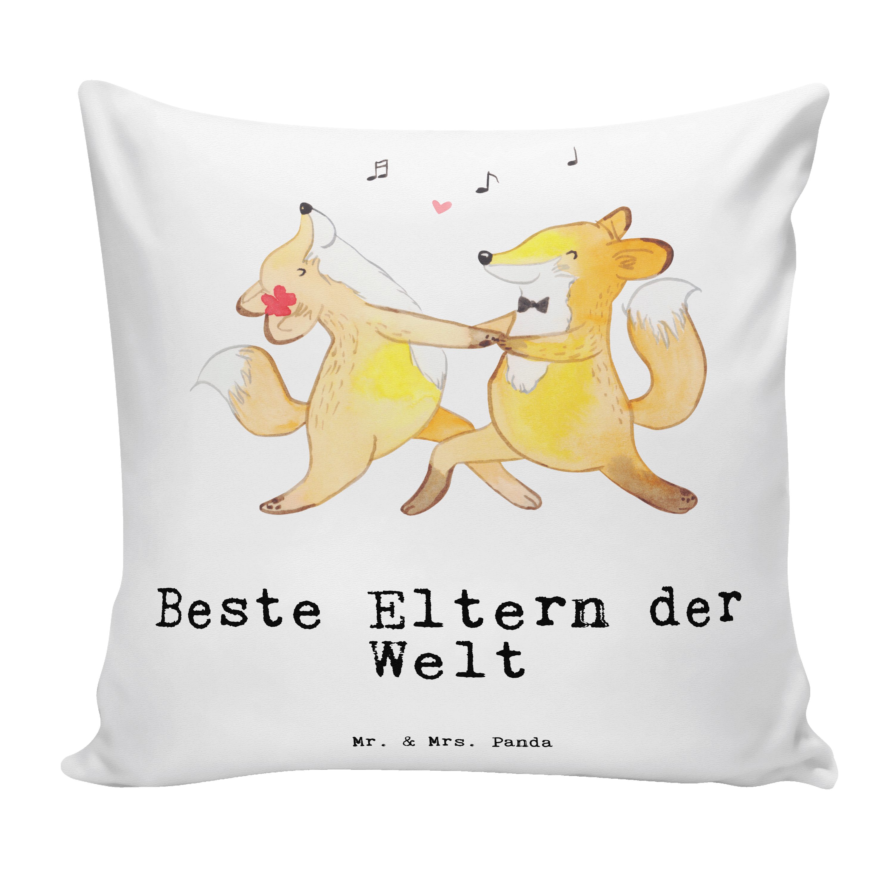 Mr. & Mrs. Panda Dekokissen Fuchs Beste Eltern der Welt Weiß