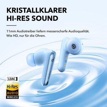 SoundCore Speziell abgestimmte 11mm-Treiber In-Ear-Kopfhörer (Speziell abgestimmte 11mm-Treiber liefern kristallklaren Sound, der jedes Detail deiner Lieblingsmusik zum Leben erweckt., Mit Ultimative Ruhe und klangliche Präzision: Intelligente Anpassung)