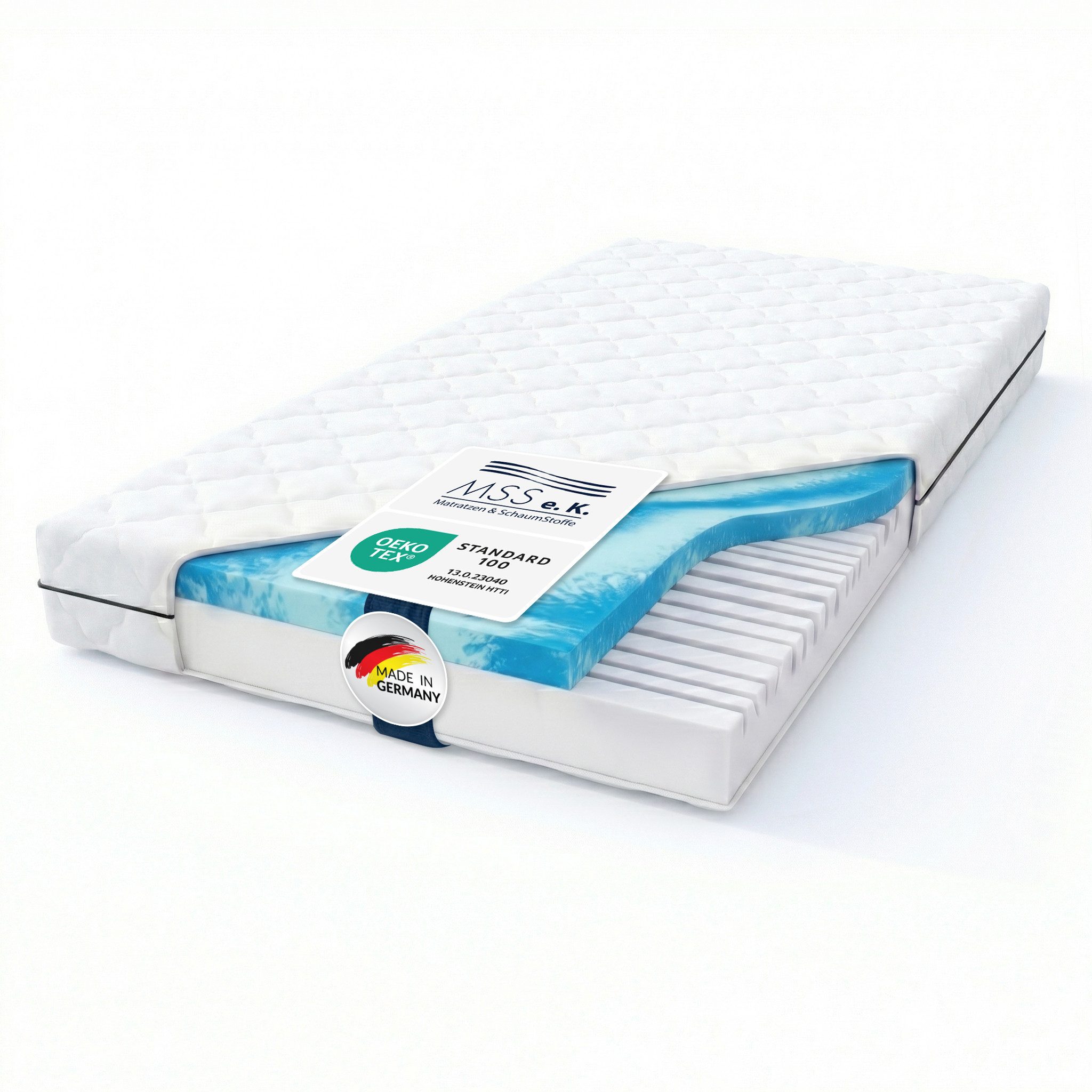 Kaltschaummatratze 7 Zonen ergonomisch H2 H3 H4 H5 H6 - 90x200 120x200 140x200 180x200, MSS e.K., verschiedene Größen, Härtegrade und Höhen - atmungsaktiv