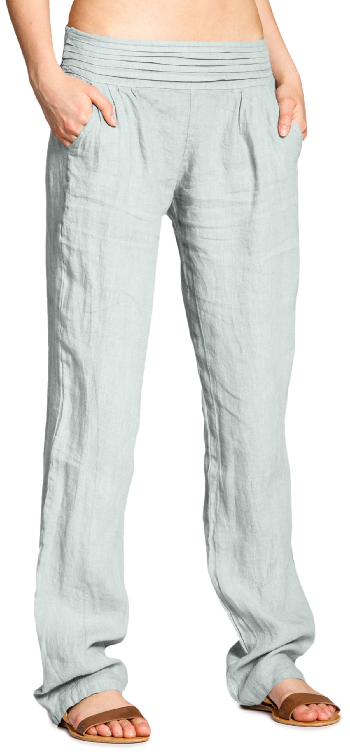 Caspar Leinenhose KHS020 Damen Casual Leinen günstig online kaufen