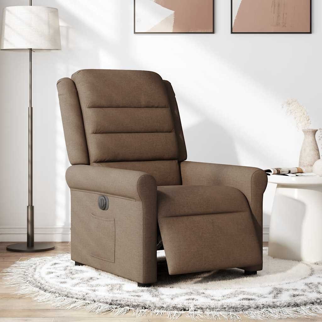 vidaXL Sessel Relaxsessel Elektrisch Braun Stoff günstig online kaufen