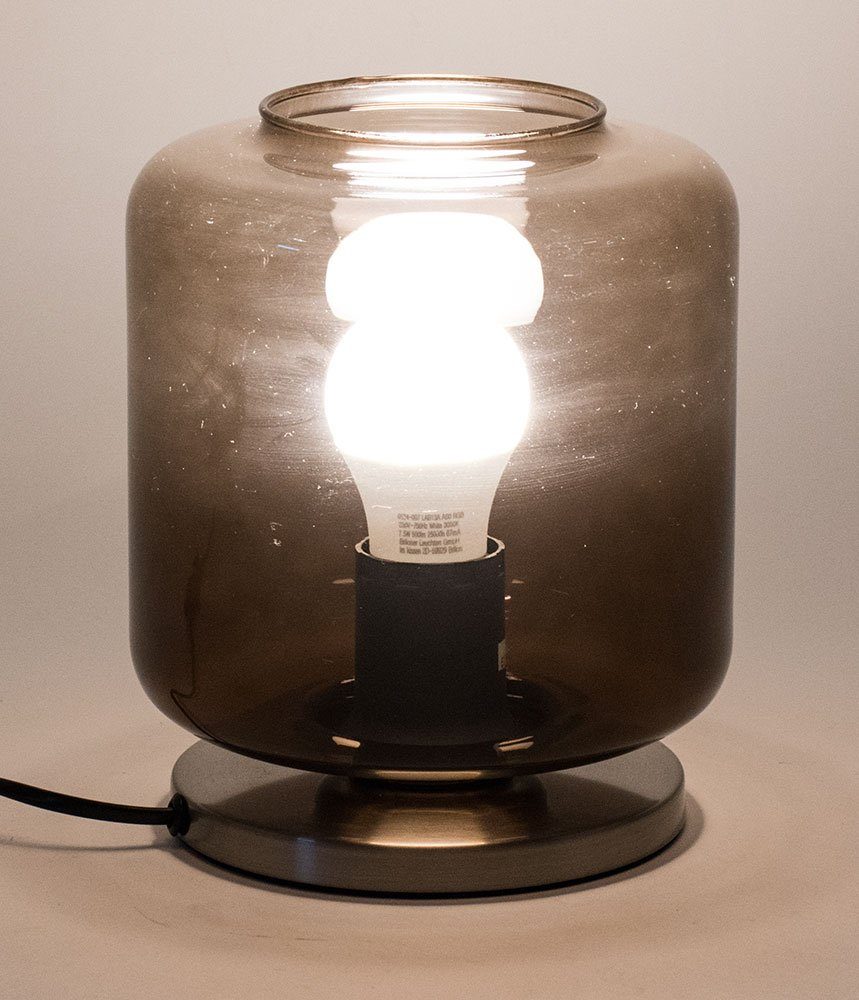 braun Farbwechsel, Nacht Glas LED Lese inklusive, Leuchte Leuchtmittel Tisch Warmweiß, Lampe Tischleuchte, Retro dimmbar etc-shop