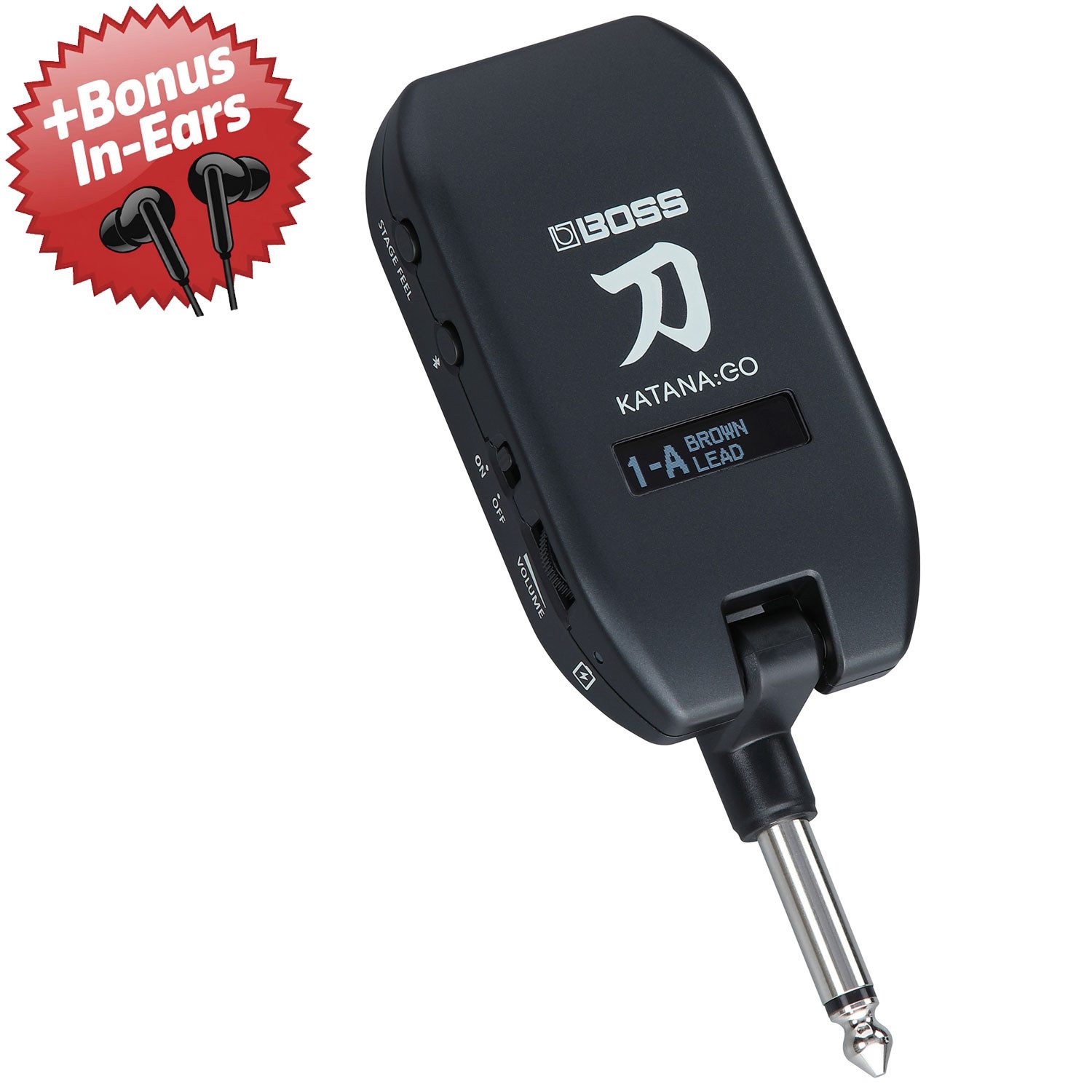 Boss by Roland Boss Kopfhörer-Verstärker Katana GO Amp Plug + Bonus In-Ear Kopfhörer Verstärker (Anzahl Kanäle: 1, Gitarre, Bass)