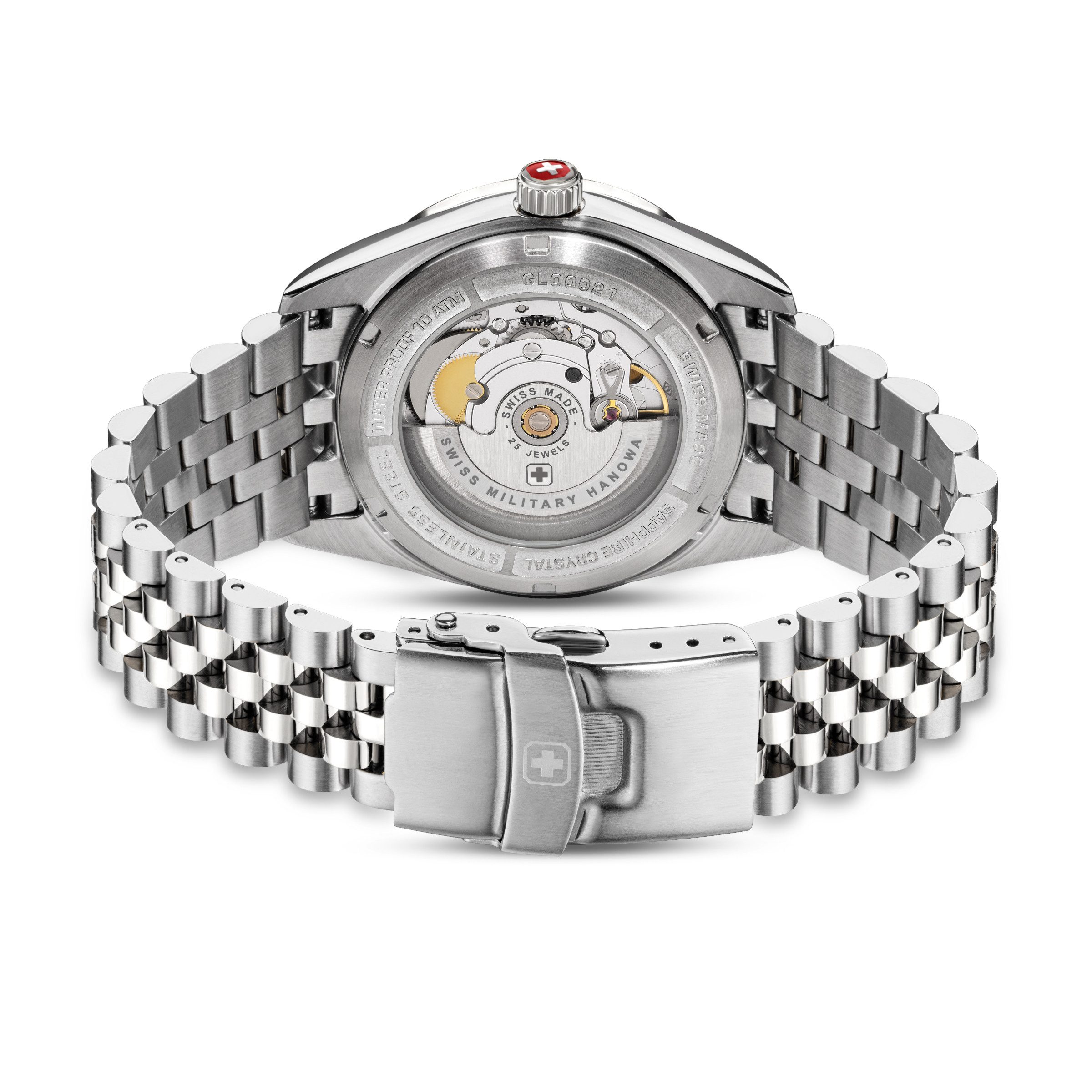 Swiss Military Hanowa Automatikuhr Diligenter SMWGL0002101, Armbanduhr, Herrenuhr, Swiss Made, Mechanische Uhr, Edelstahlarmband