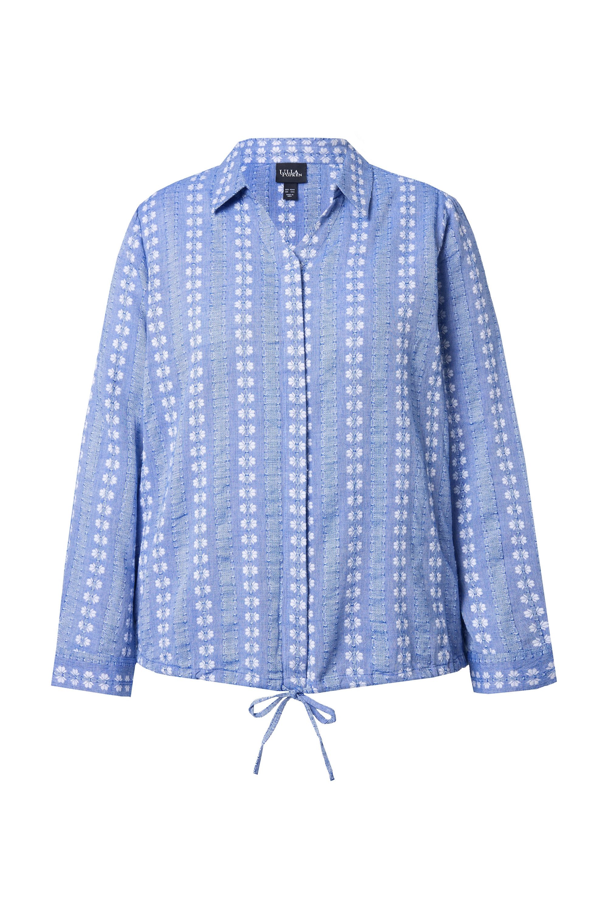 Ulla Popken Tunika Hemdbluse Saumband Hemdkragen Langarm günstig online kaufen