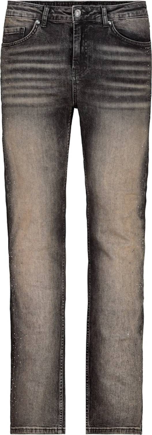 Monari 5-Pocket-Jeans Anthrazit Funkelnde Strasssteine