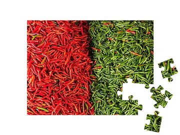 puzzleYOU Puzzle Rote und grüne Chilischote, 48 Puzzleteile, puzzleYOU-Kollektionen Chilis