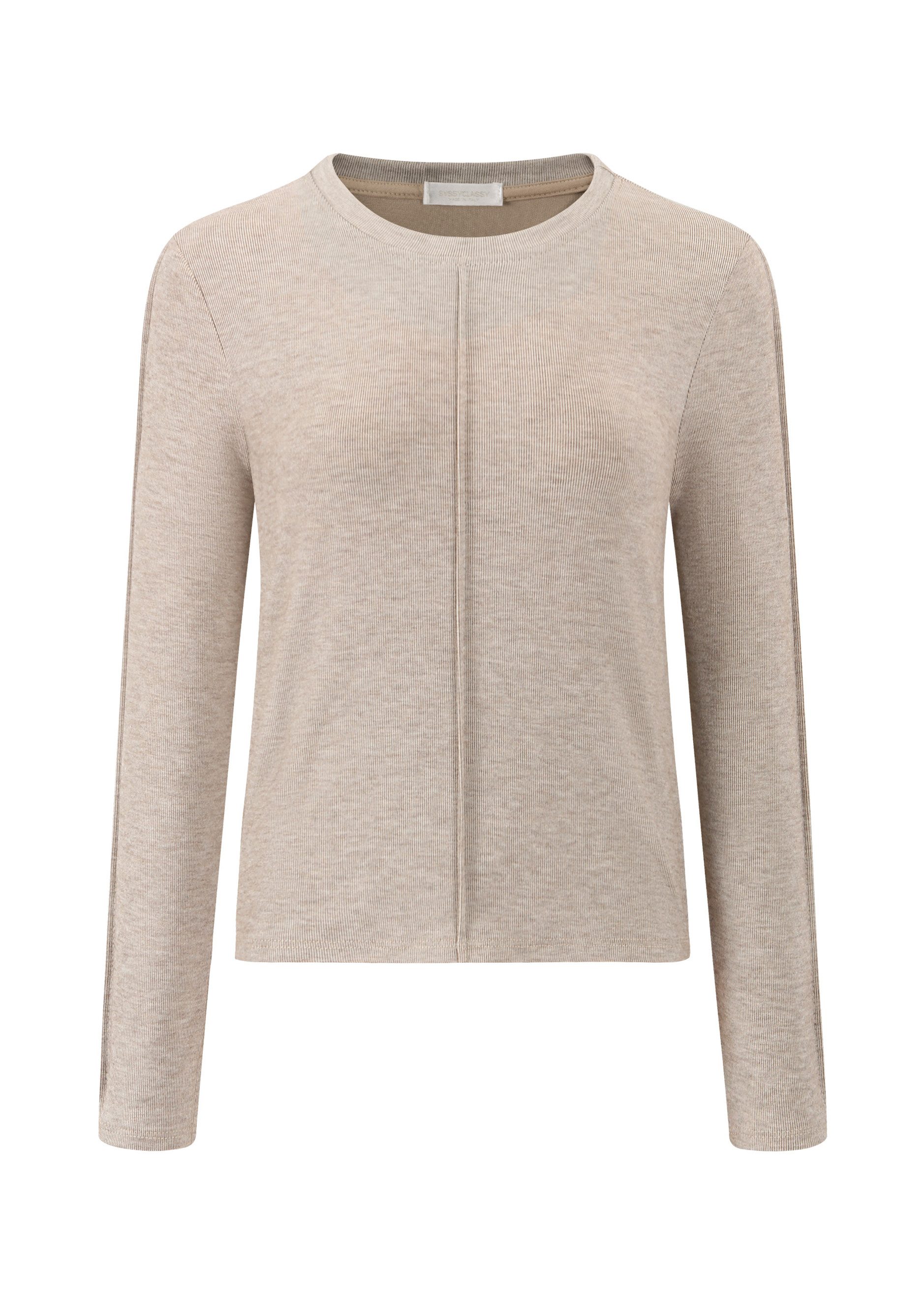 SASSYCLASSY Langarmshirt Langarmshirt Damen mit Ziernaht günstig online kaufen