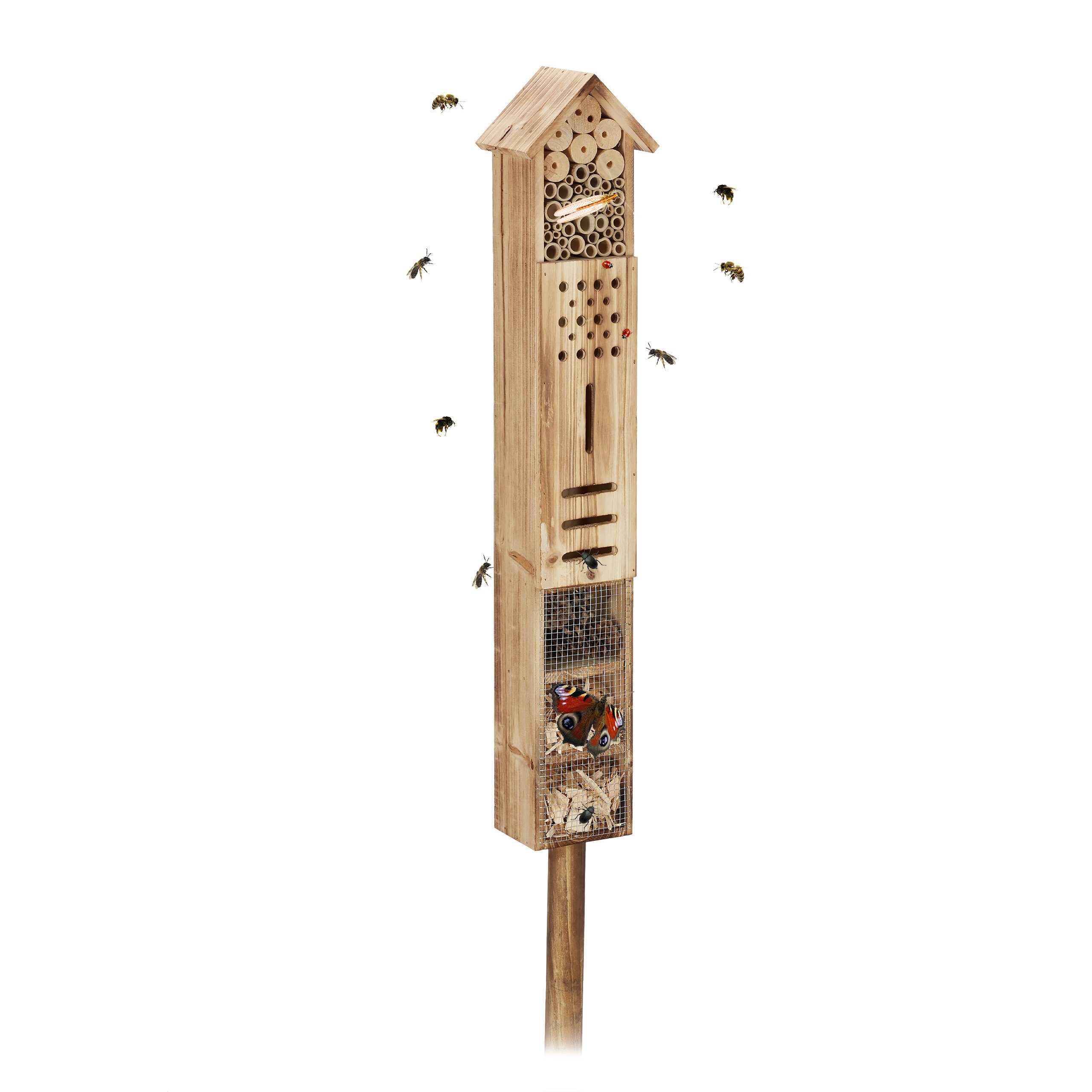 relaxdays Insektenhotel mit Ständer, (1-St)
