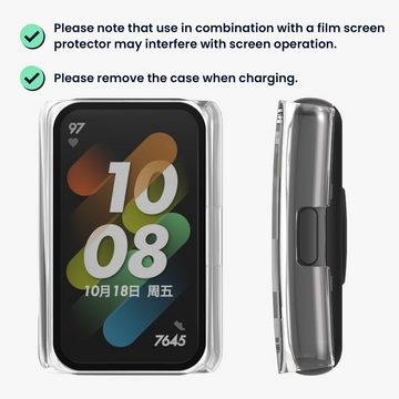 kwmobile Smartwatch-Hülle 2x Hülle für Honor Band 7 / Band 6 / Huawei Band 7 / Band 6, Fullbody Fitnesstracker Glas Cover Case Schutzhülle Set