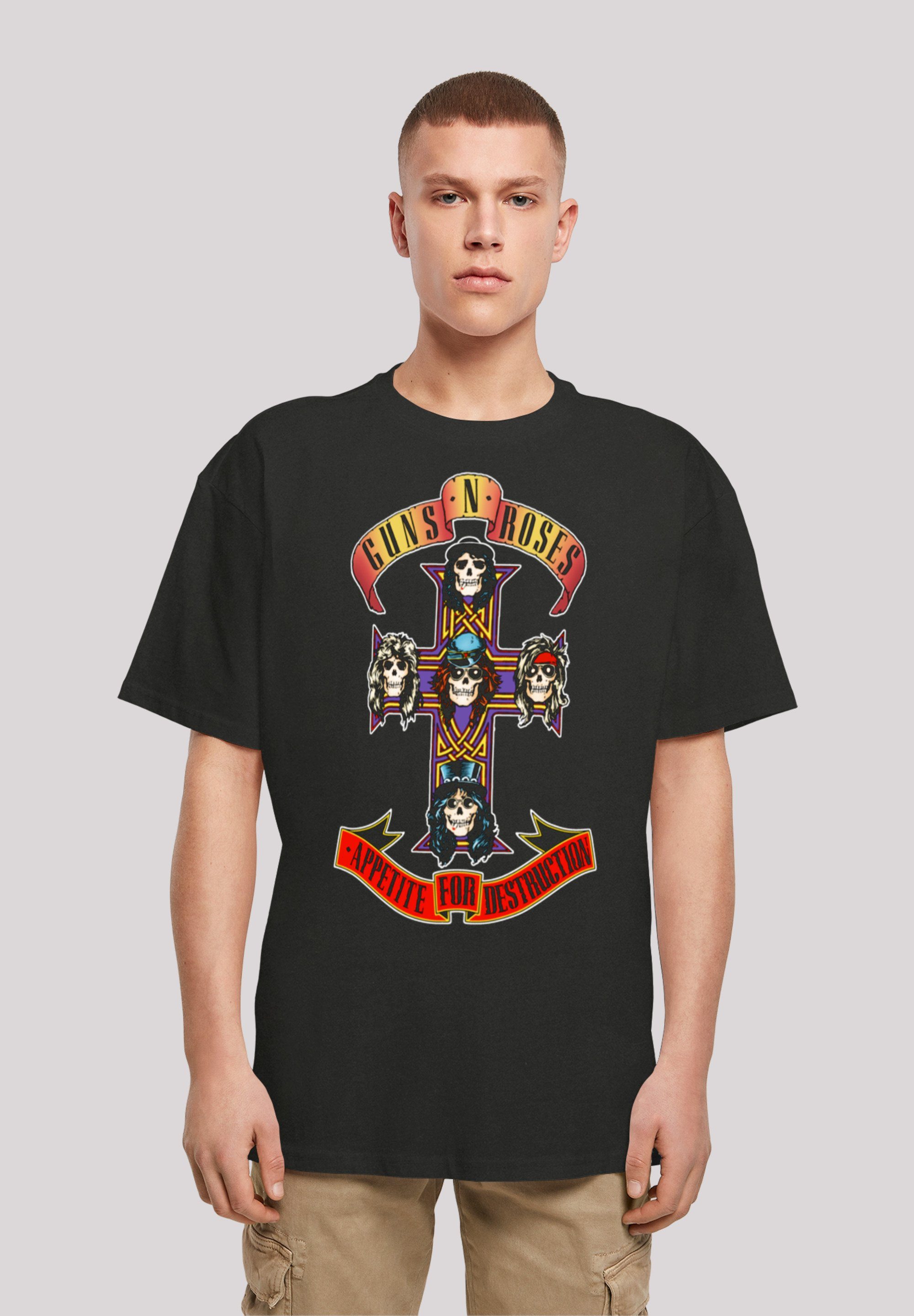 F4NT4STIC T-Shirt Guns 'n' Roses Band Appetite For Destruction Print schwarz