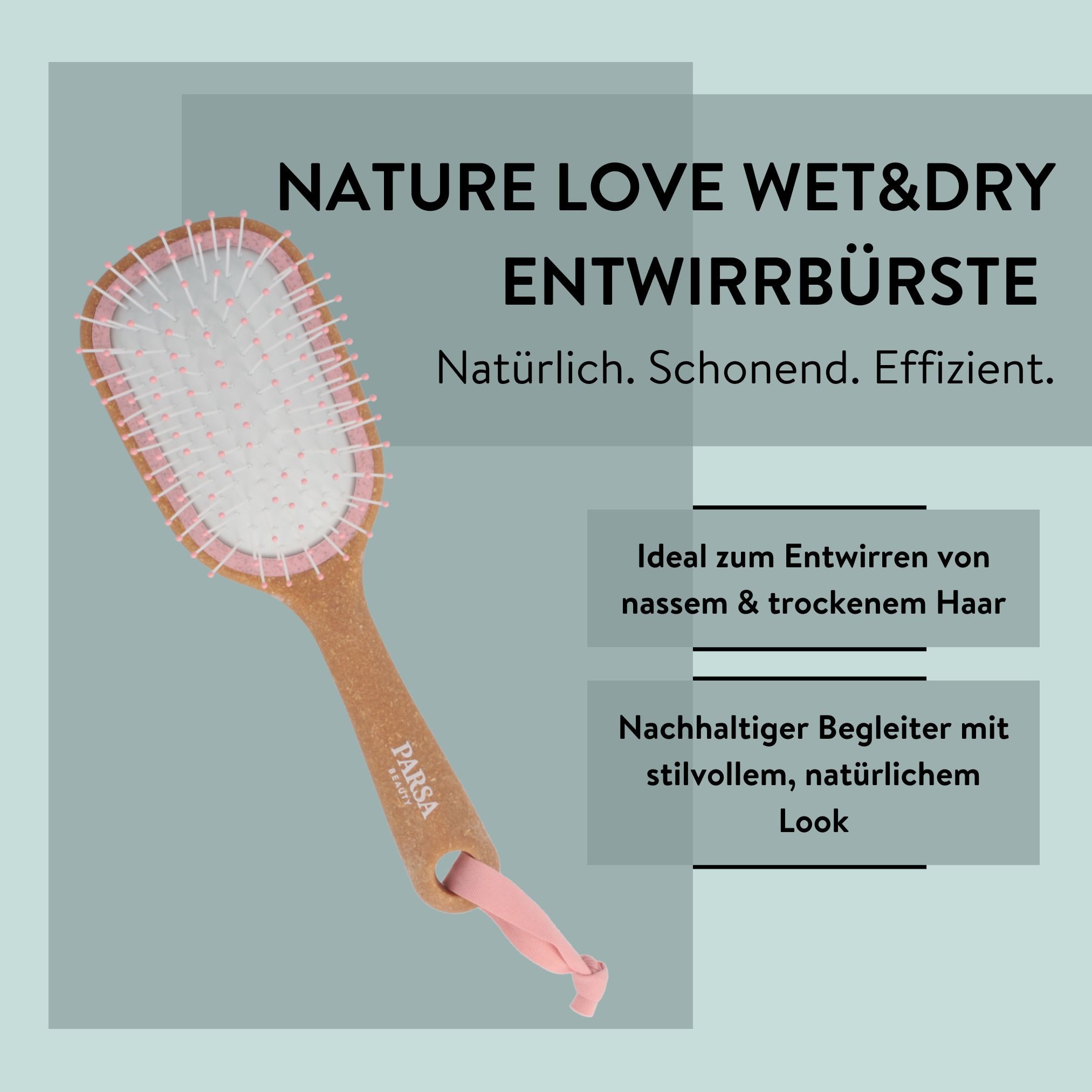 PARSA Beauty Haarbürste PARSA Beauty NATURE LOVE Haarbürste klein oval Kork Wet & Dry