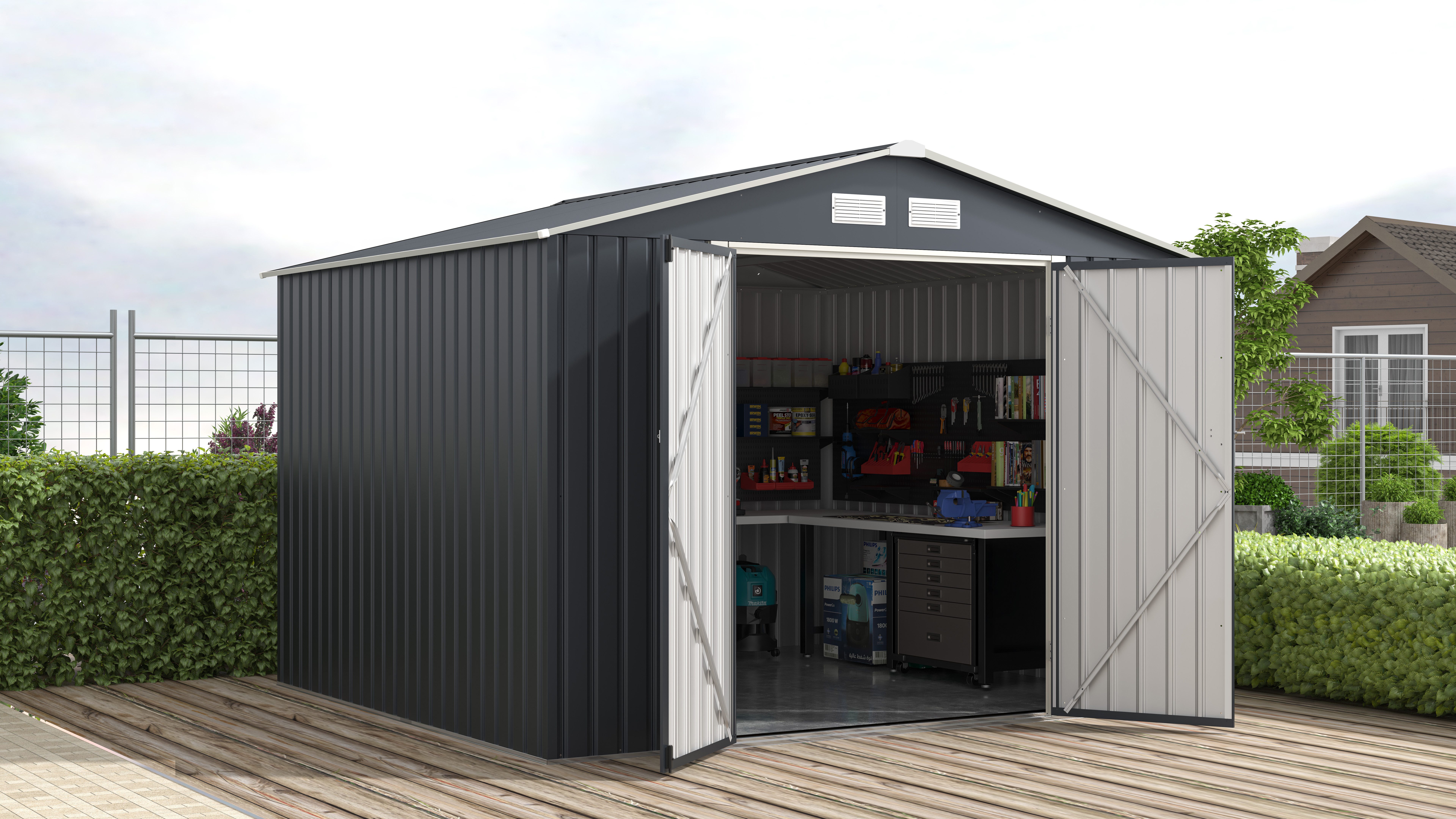 KONIFERA Gerätehaus Gartenhaus Metall Geräteschuppen, inkl. günstig online kaufen