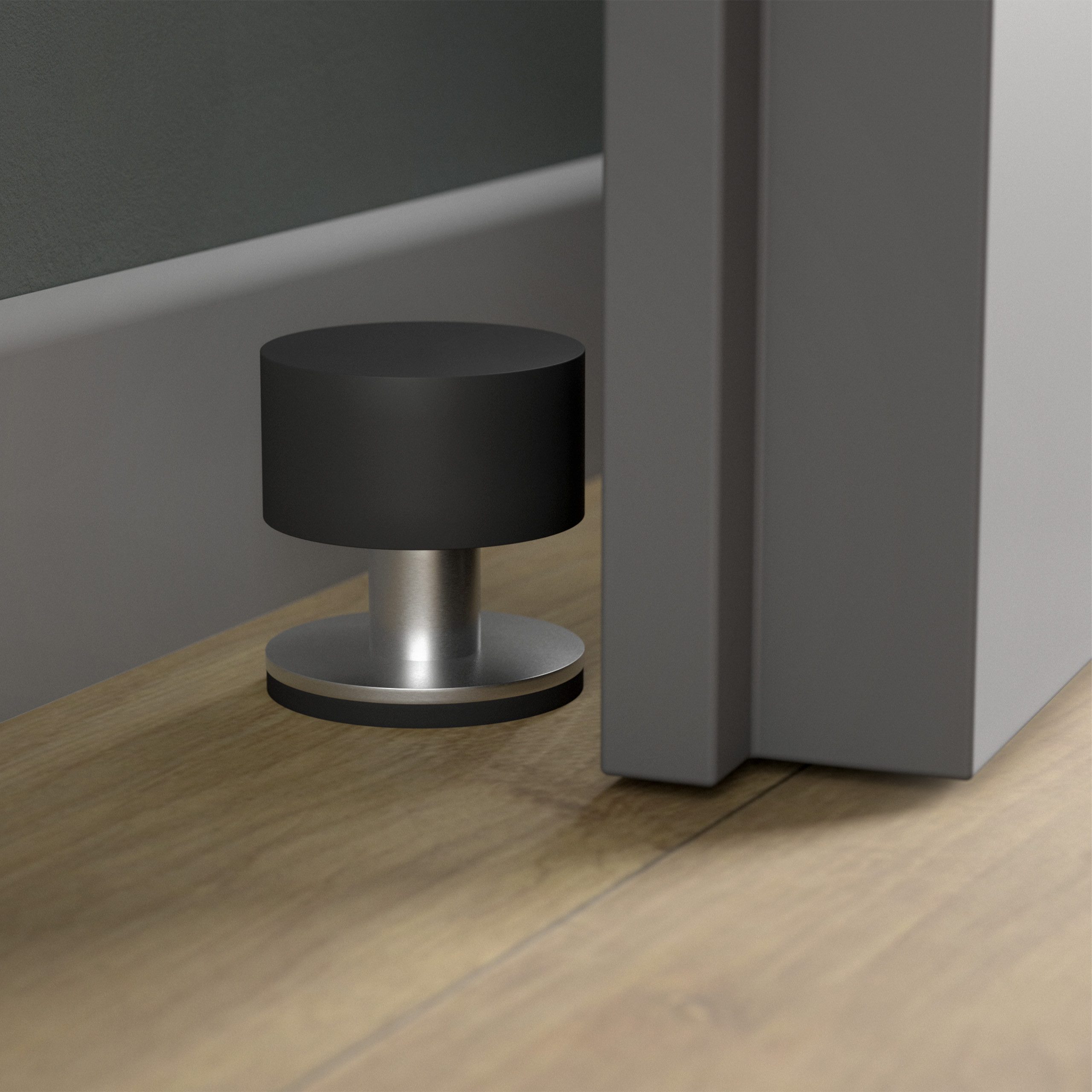 SO-TECH® Wandtürstopper HEKTOR Ø 40 mm H: 40 mm Edelstahl/schwarz Anschlagp günstig online kaufen