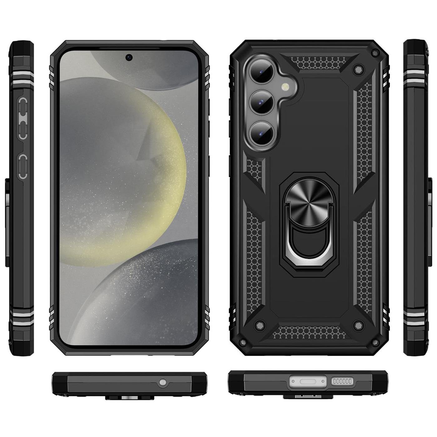 CoolGadget Handyhülle Armor Shield Case für Samsung Galaxy S24 6,1 Zoll, Outdoor Cover mit Magnet Ringhalterung Handy Hülle für Samsung S24 5G