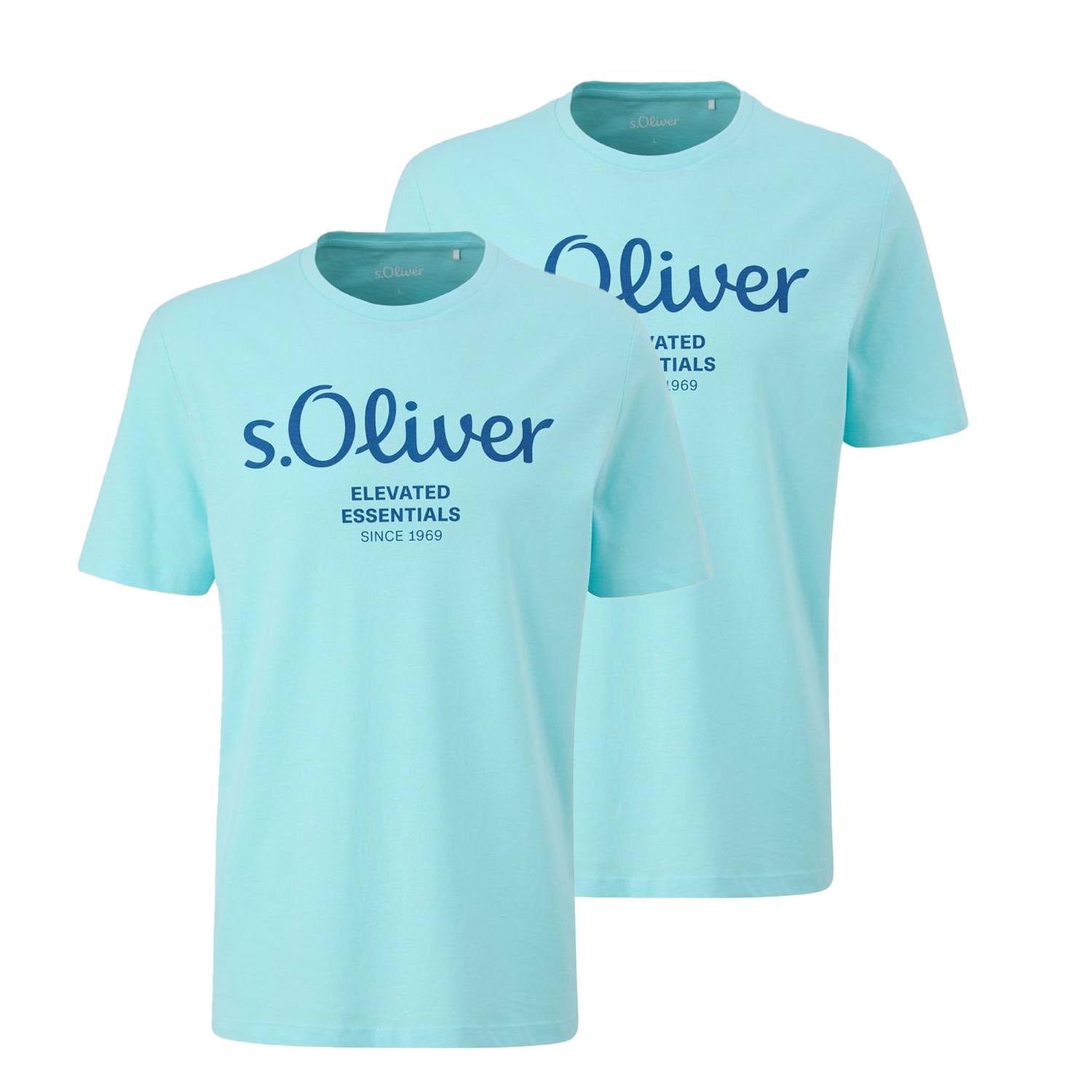 s.Oliver T-Shirt mit Metallic-Logo-Aufdruck im 2er günstig online kaufen