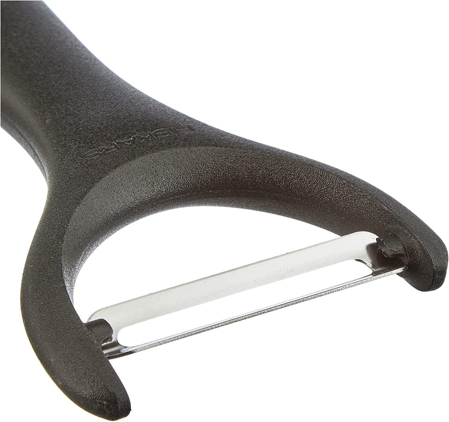 Fiskars Spargelschäler Y-förmiger Gemüseschäler aus rostfreiem Stahl, 20 cm Länge, Schwarz, Essential Design