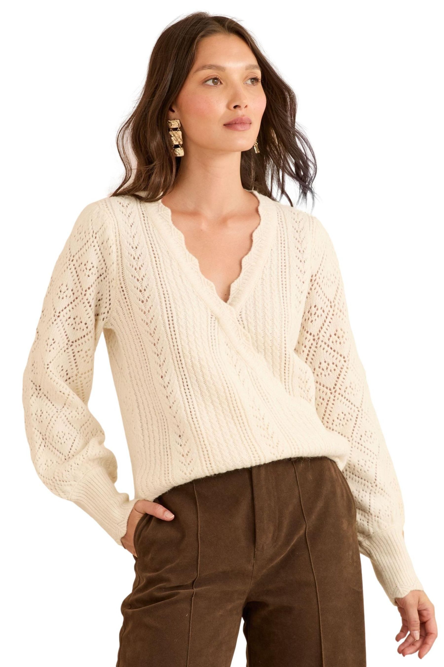 Love & Roses Strickpullover Love & Roses Strickpullover im Wickeldesign (1-tlg)