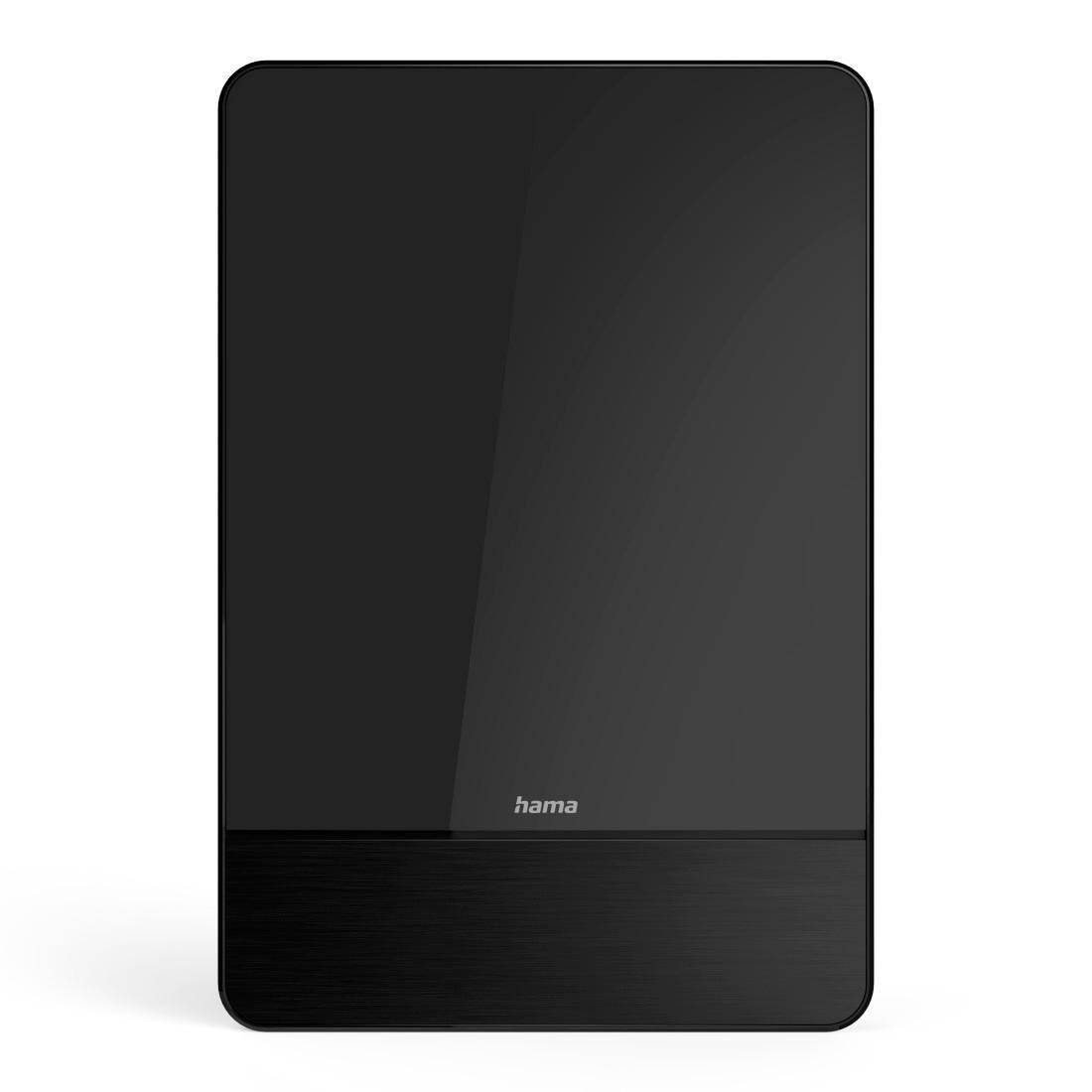 Hama Aktive Zimmerantenne schwarz für DAB+, DAB, DVB-T2, UKW energiesparend Innenantenne (DAB, DAB+, DVB-T2, UKW, für Innenbereich), LED, störungsfreier Empfang, automatischer Verstärker, TV, Radio