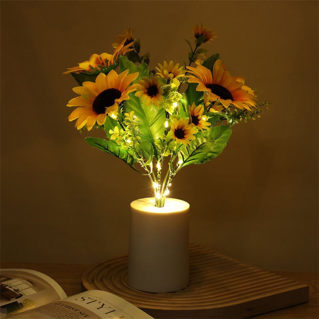 Heimdekoration DAYUT Sonnenblumen-Simulationslaternen, LED-Dekoleuchten, Nachtlicht LED