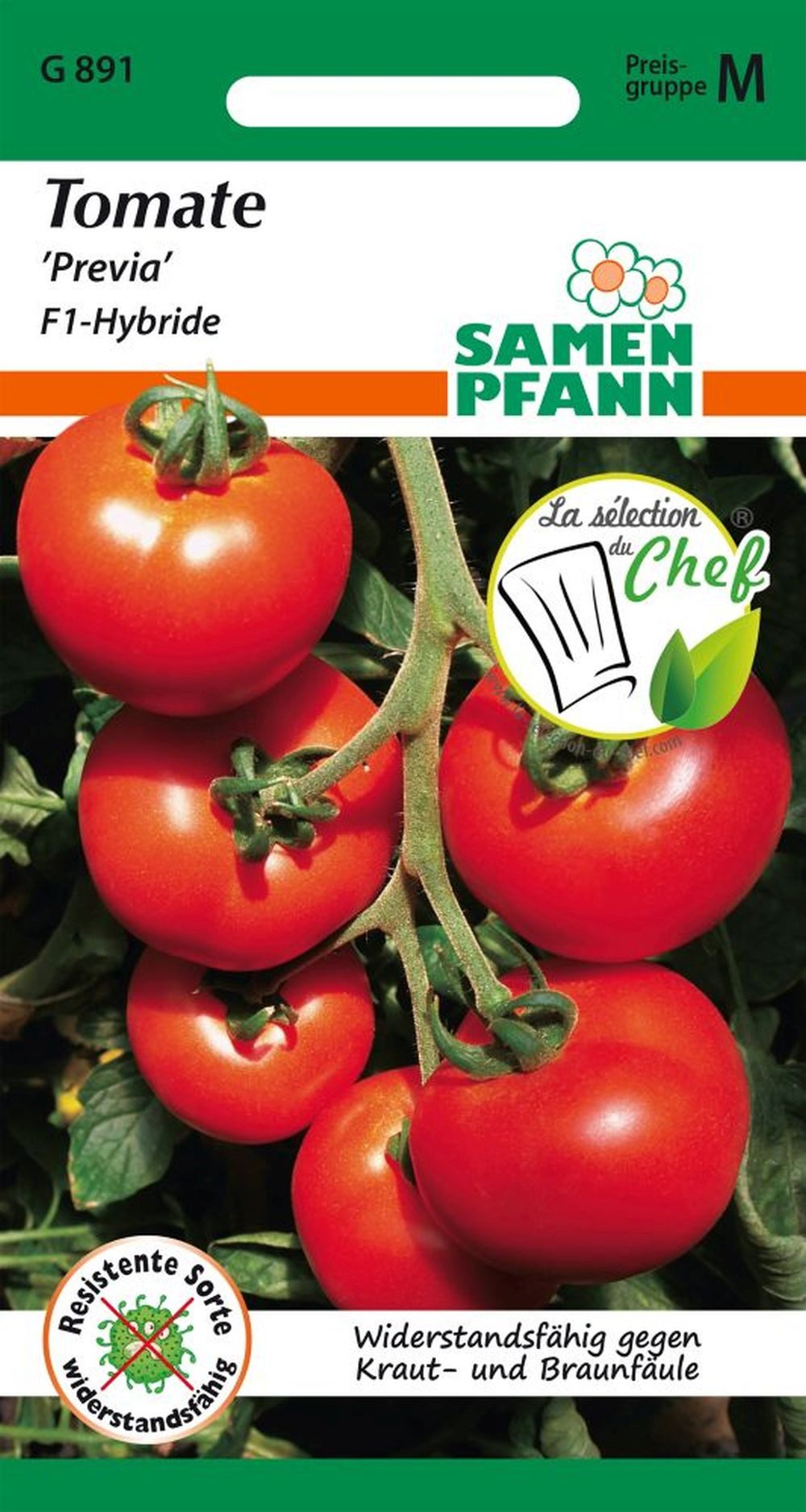 SAMEN PFANN Gemüsesamen Tomate, Previa F1 - Saatgut Tomaten Samen, Solanum lycopersicum