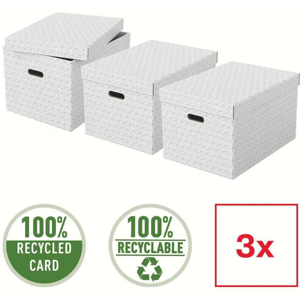 ESSELTE Versandkarton 3 Esselte Home Aufbewahrungsboxen 50L - weiß - 35,5x51,0x30,5cm