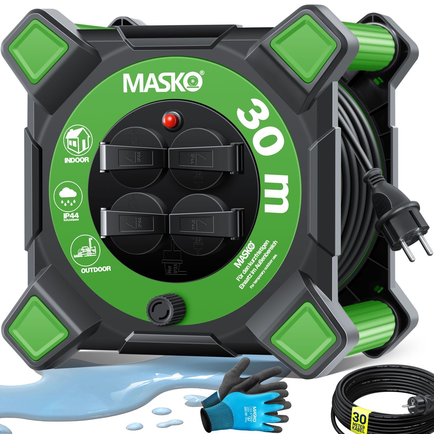 MASKO Kabeltrommel (Kabellänge 30 m), Verlängerungskabel günstig online kaufen