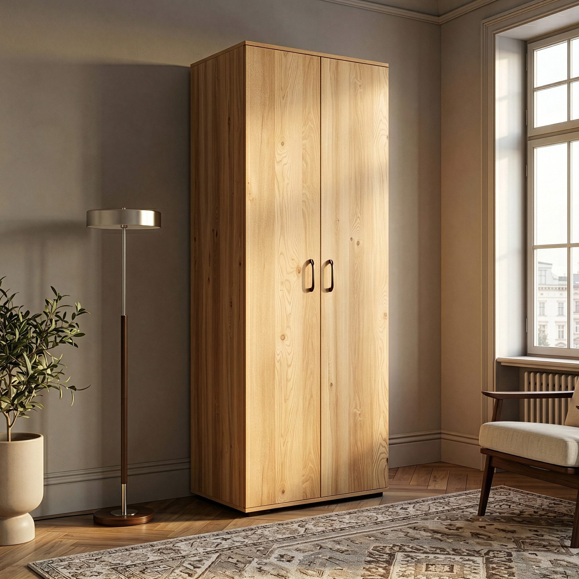en.casa Mehrzweckschrank »Chalvefted« mit 2 Türen 175 x 60 x 35 cm Eicheoptik
