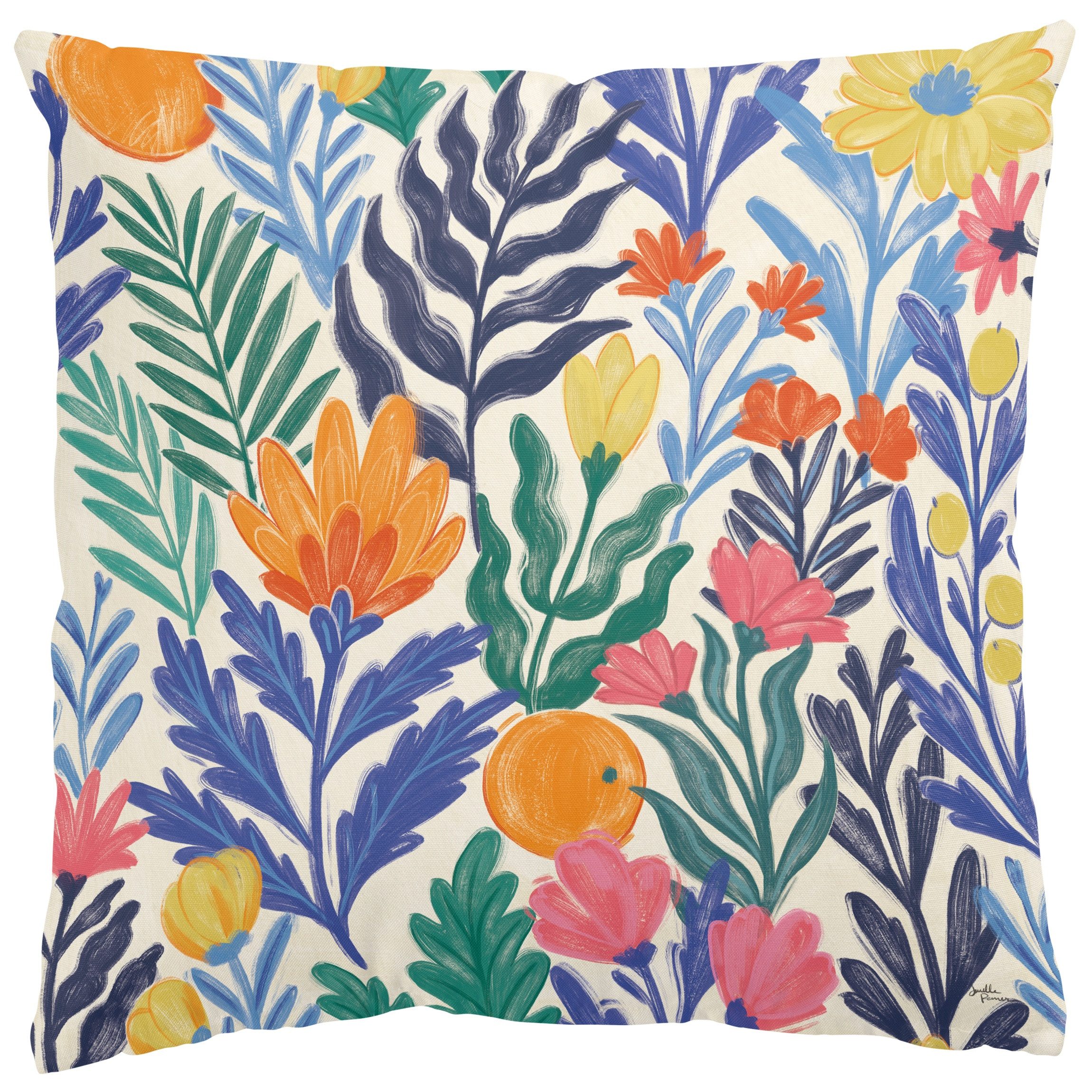 Bilderdepot24 Dekokissen drinnen Kissenhülle/ Sofakissen/ Zierkissen Kissenhülle blau Blumen Il, Bezug Aquarell mit / ohne Füllung Zierkissen Outdoor Sofa Bett