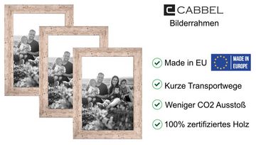 CABBEL Bilderrahmen Collage MDF Holz-Rahmen, Acrylglas, Collagen, Portraits, Bilder für Wand-Tisch, für 3 Bilder (Spar-Set), 3er Set Bilderrahmen 10x15 cm in Birke, Modern, Schmal, Fotorahmen, Ideal für Fotogalerie, Wanddeko, Lifestyle