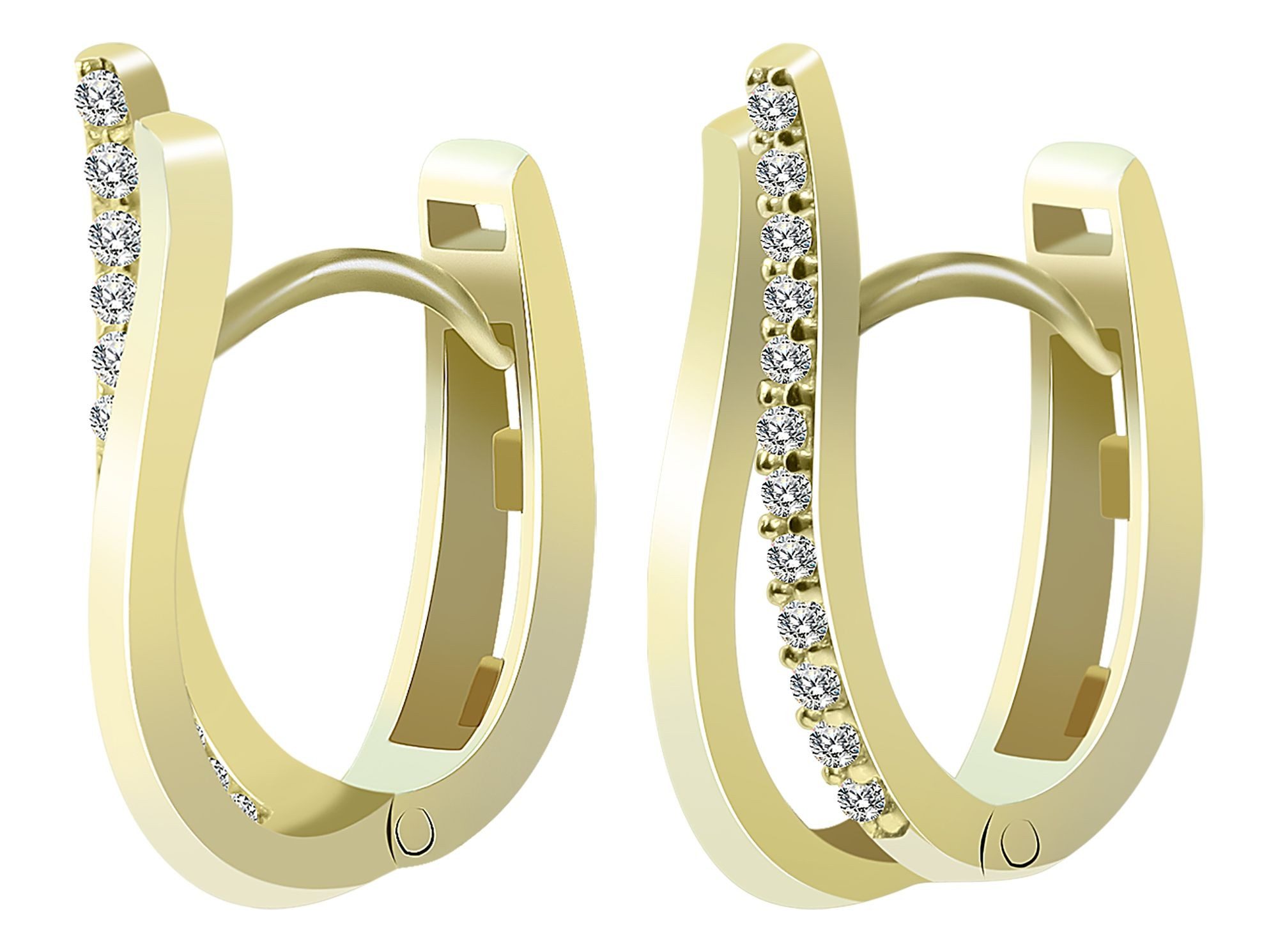 Adelia´s Klappcreolen Damen Ohrringe – Klappcreole aus 585 Gold mit Zirkonia, Perfekt zum Verschenken an besondere Menschen