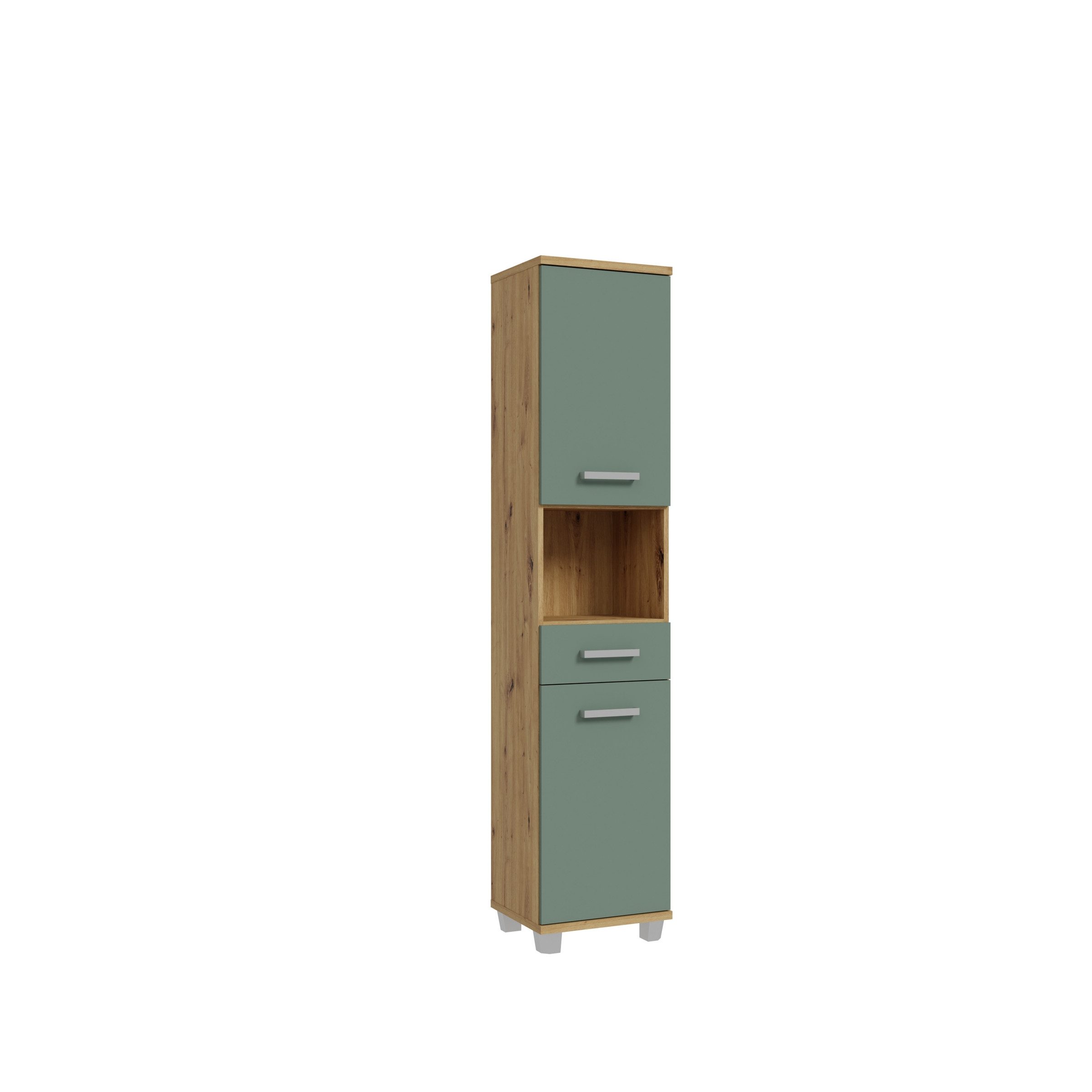 freiraum Seitenschrank Veris in Artisan Eiche/Salbei - 40,2x186,8x34,8cm (BxHxT)