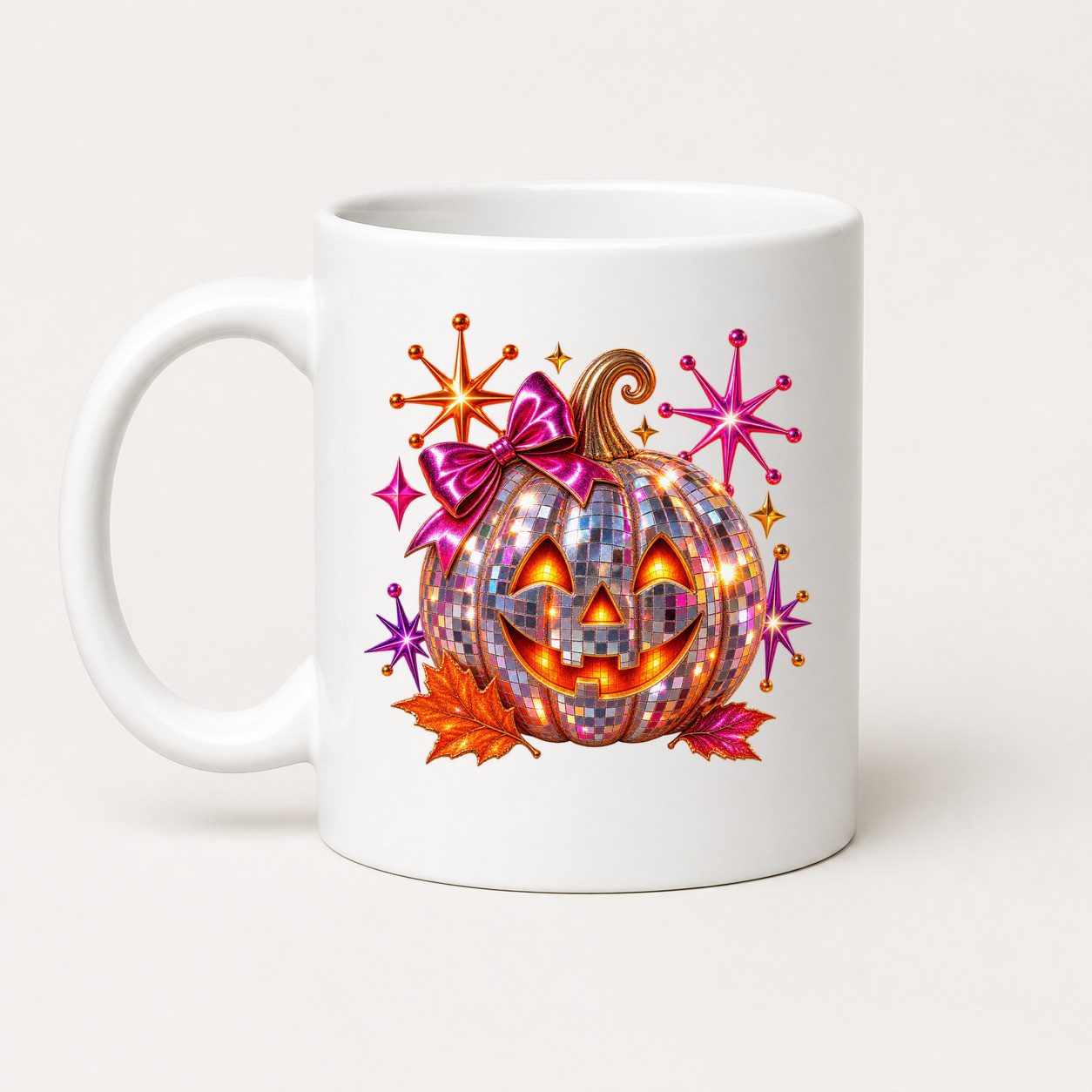 WS-Trend Tasse Halloween Tasse Disco Kürbis 325 ml Keramik Retro Geschenkidee, Keramik