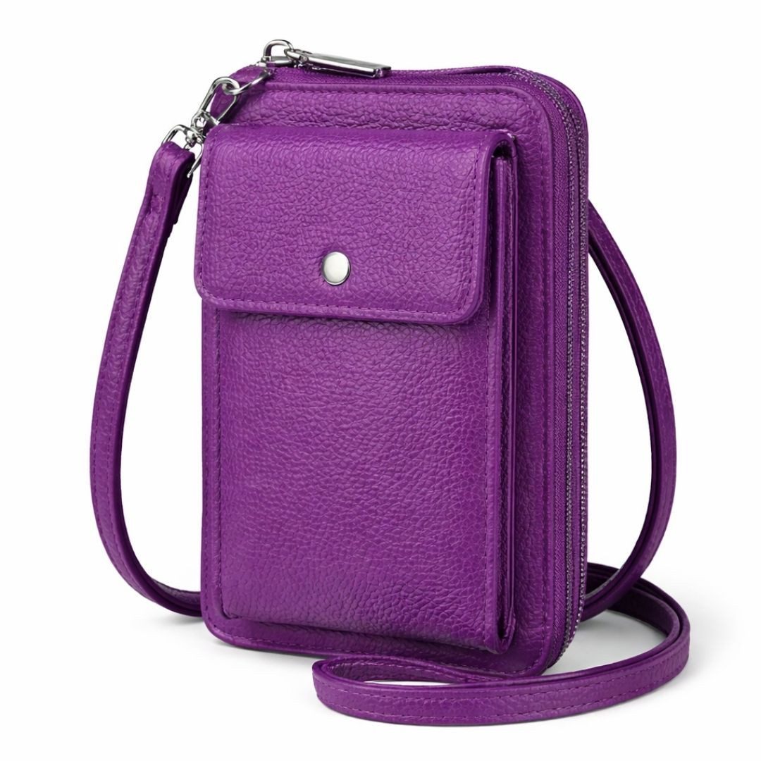 ZUKUNFTSENKEL Mini Bag Mini Umhängetasche aus Echtleder mit RFID-Schutz Kleine Handytasche (Kleine Handtasche, Ideal für Smartphone, Karten und Bargeld), Kleine Handytasche Handyfach Verstellbarer Schultergurt