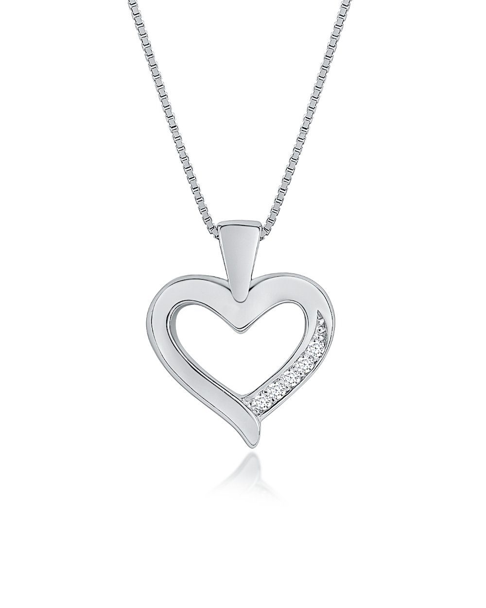 Herzkette Liliana' Damen Halskette Silber 925 mit Anhänger Herz