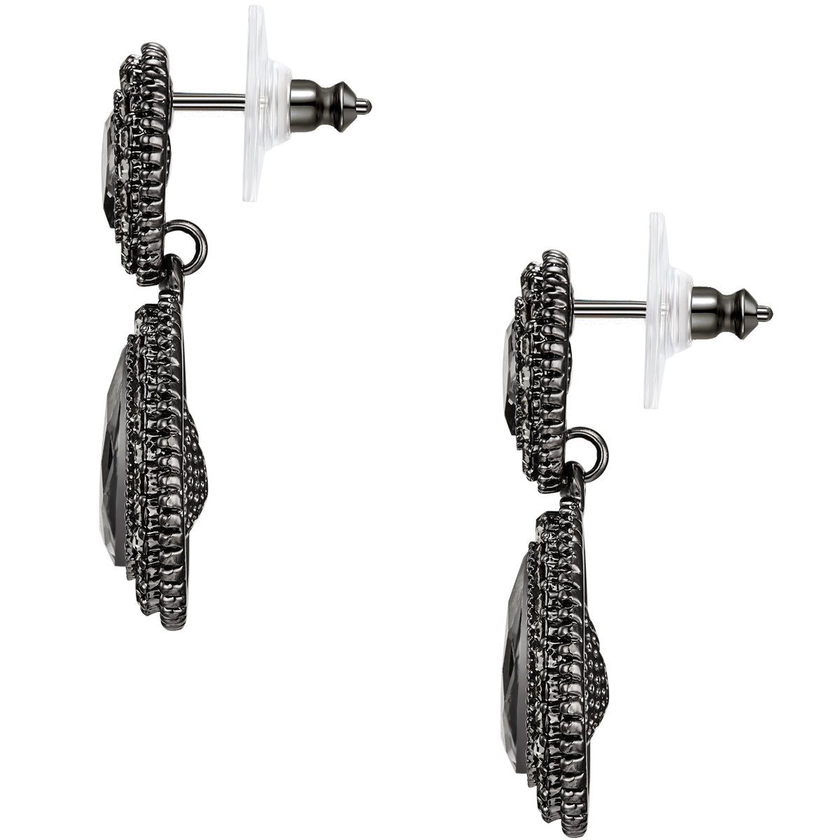 Lulu & Jane Paar Ohrstecker anthrazit, mit Glas günstig online kaufen