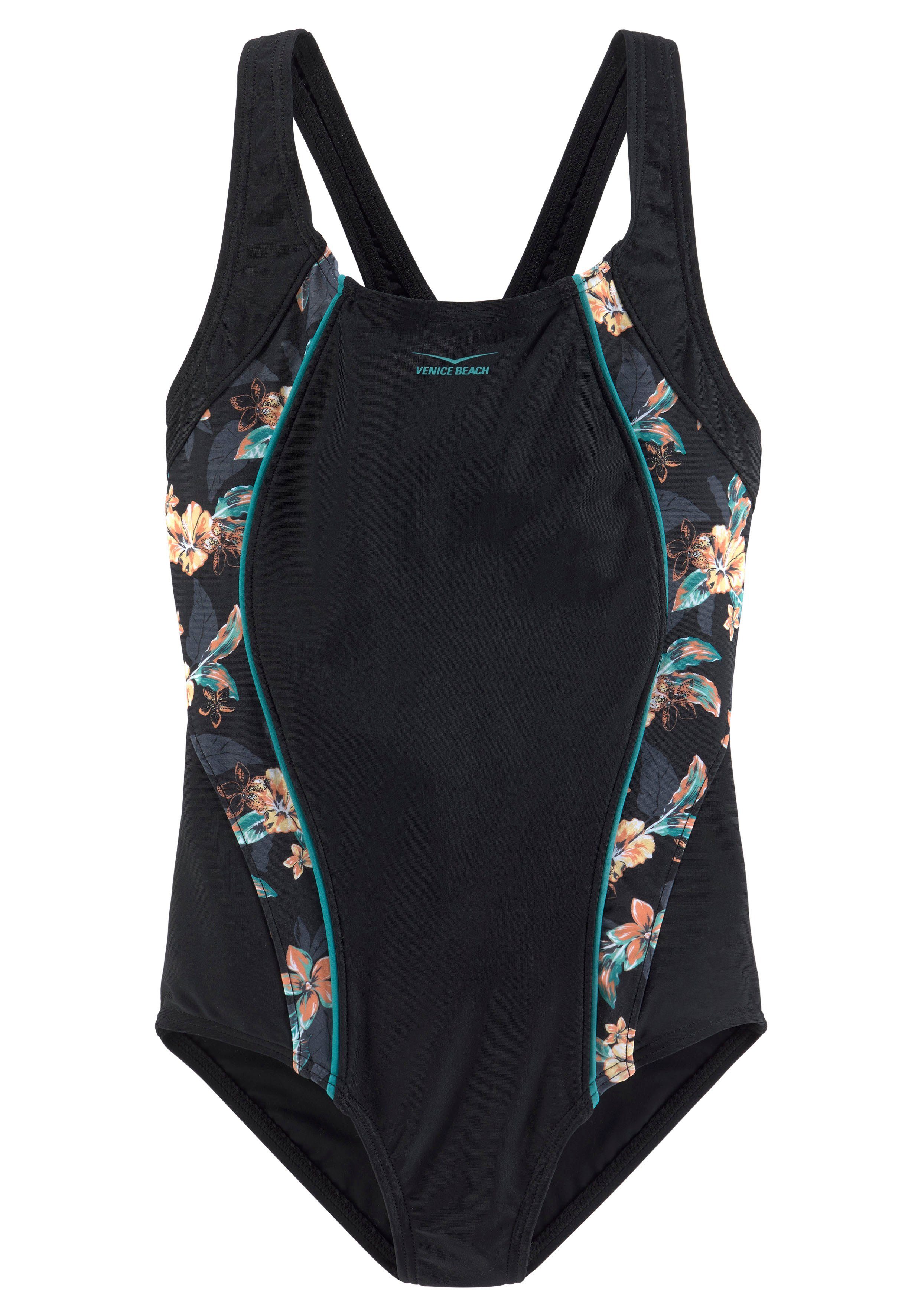 VENICE BEACH Badeanzug Lori Kids mit dunklem Tropendruck