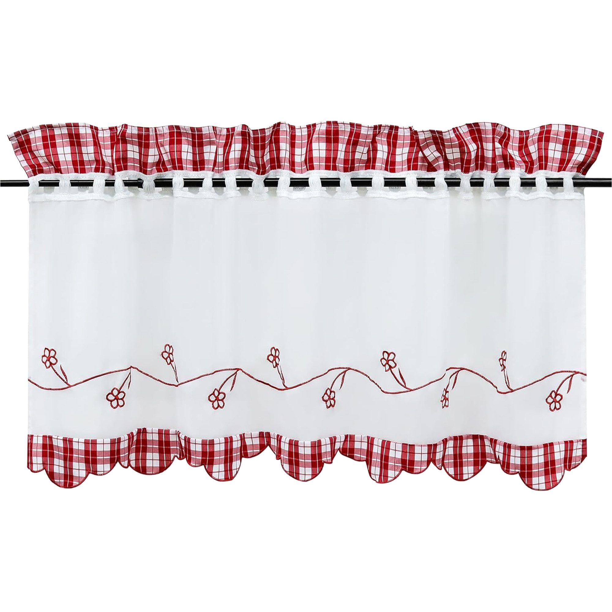 Joyswahl Scheibengardine (1 St), Stangendurchzug, halbtransparent, Bestickt günstig online kaufen