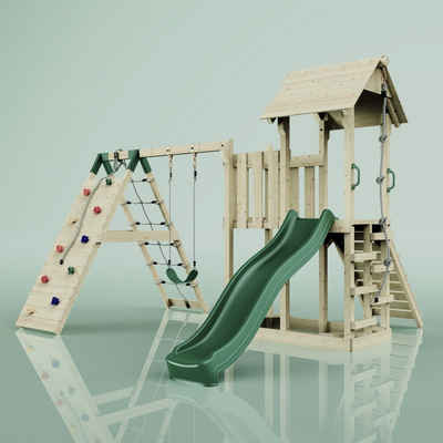 PolarPlay Spielturm Farö, Smaragdgrün - Kinderschaukel Kinderschaukel