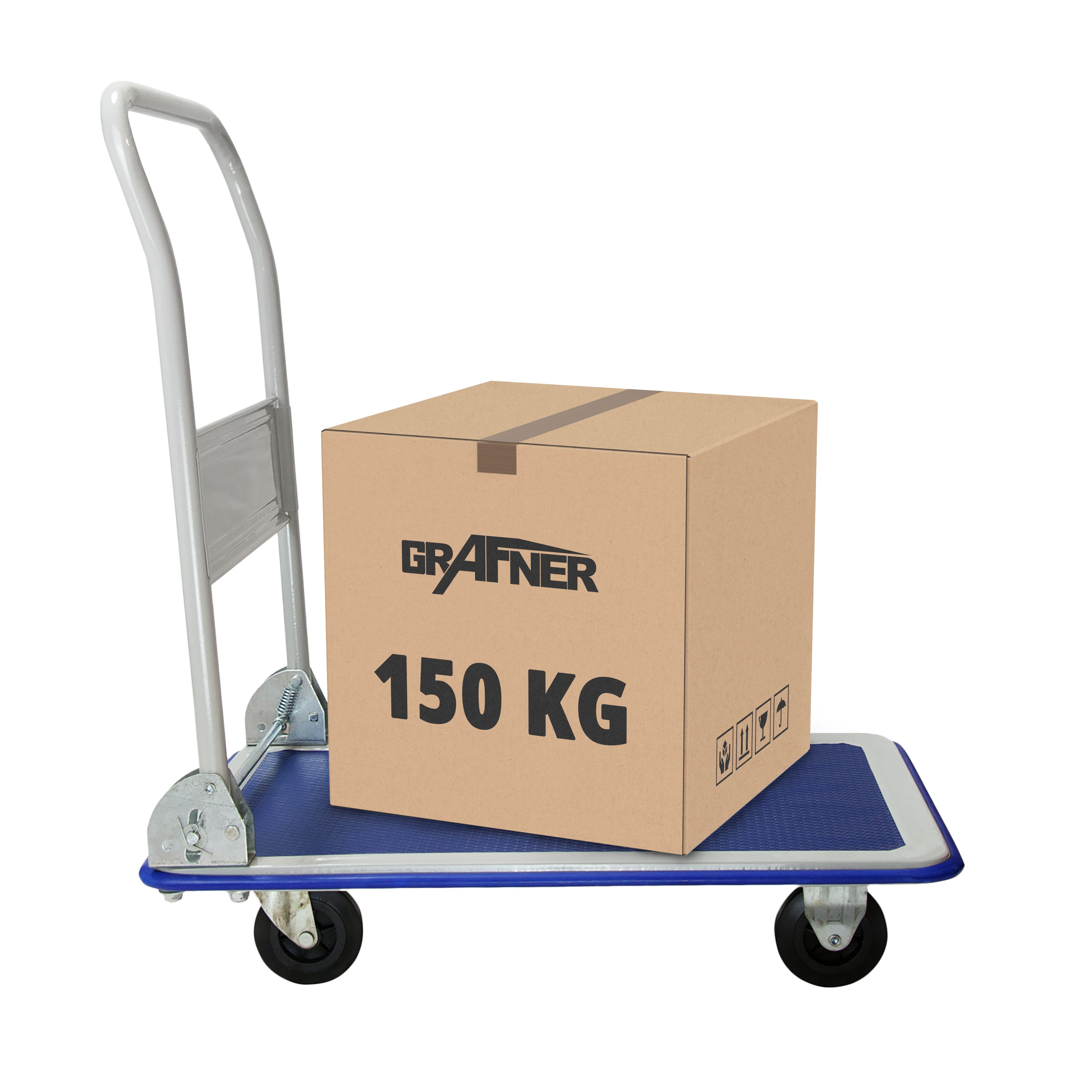 Grafner Transportwagen Plattformwagen Tragkraft 150kg Transportwagen Lagerwagen, Transportfläche 82 x 47 cm, Tragkraft max. 150 kg