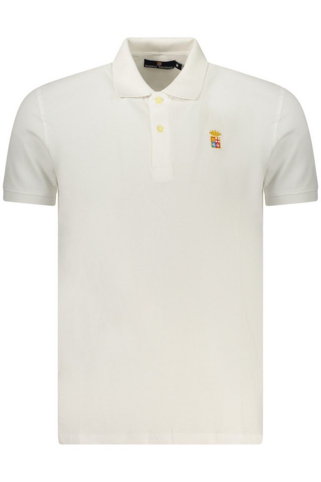MARINA MILITARE Poloshirt Herren Kurzarm-Poloshirt Weiß mit Stickerei und