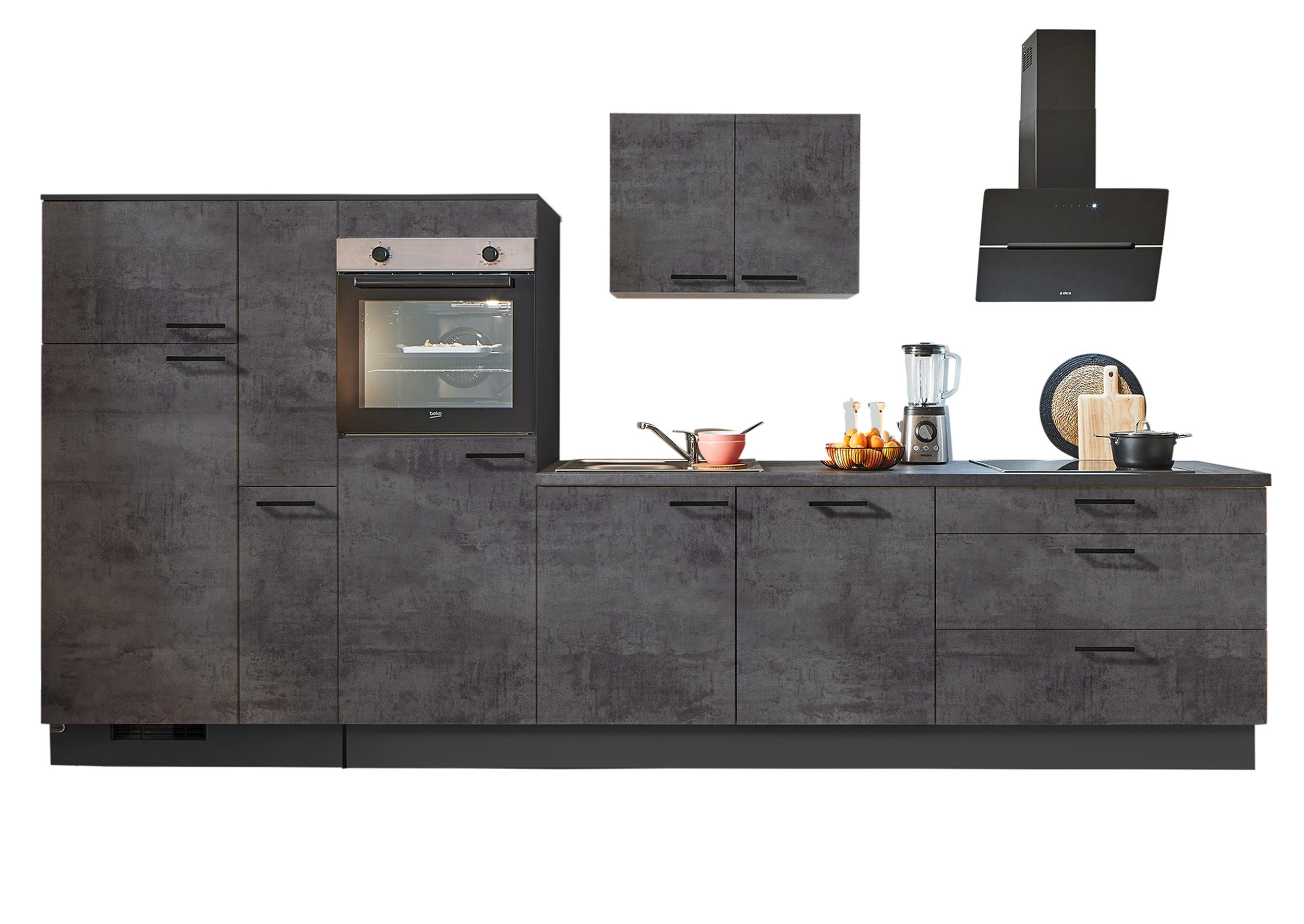 pino Küchenzeile Warde, individuell anpassbar, gratis Küchenplanung mit Profis, (Breite 370cm), vormontiert, wahlw. mit E-Geräten, Preis inkl. Lieferung